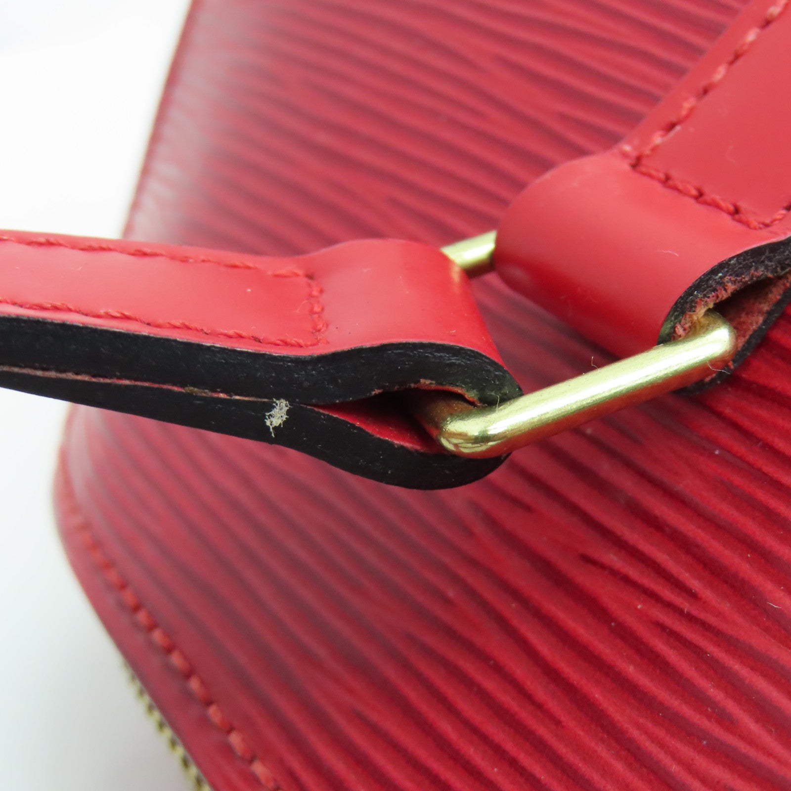 LOUIS VUITTON 【激減優惠】Epi Soufflot金扣手挽袋紅色