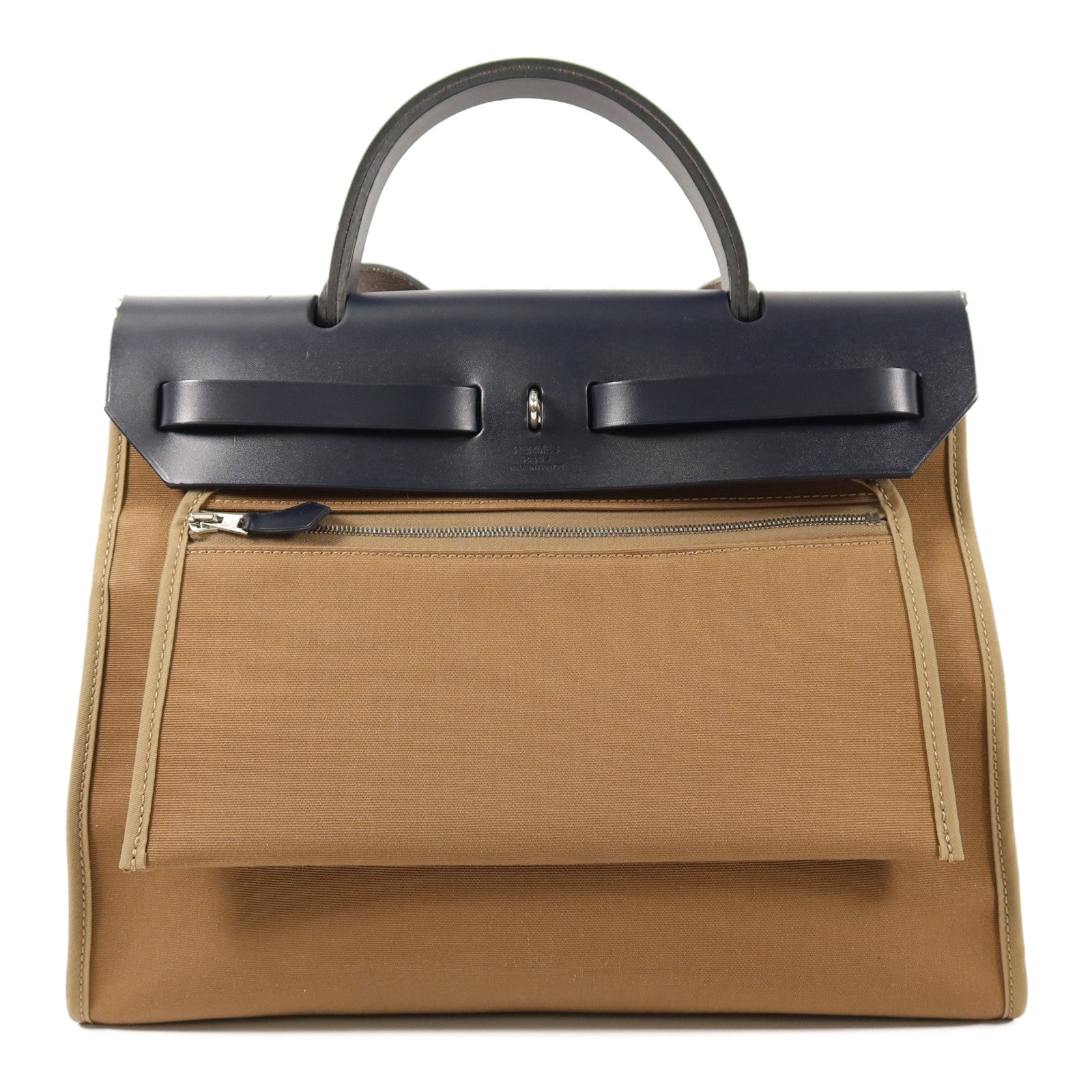 HERMES 帆布Herbag PM手挽肩背兩用袋Etoupe