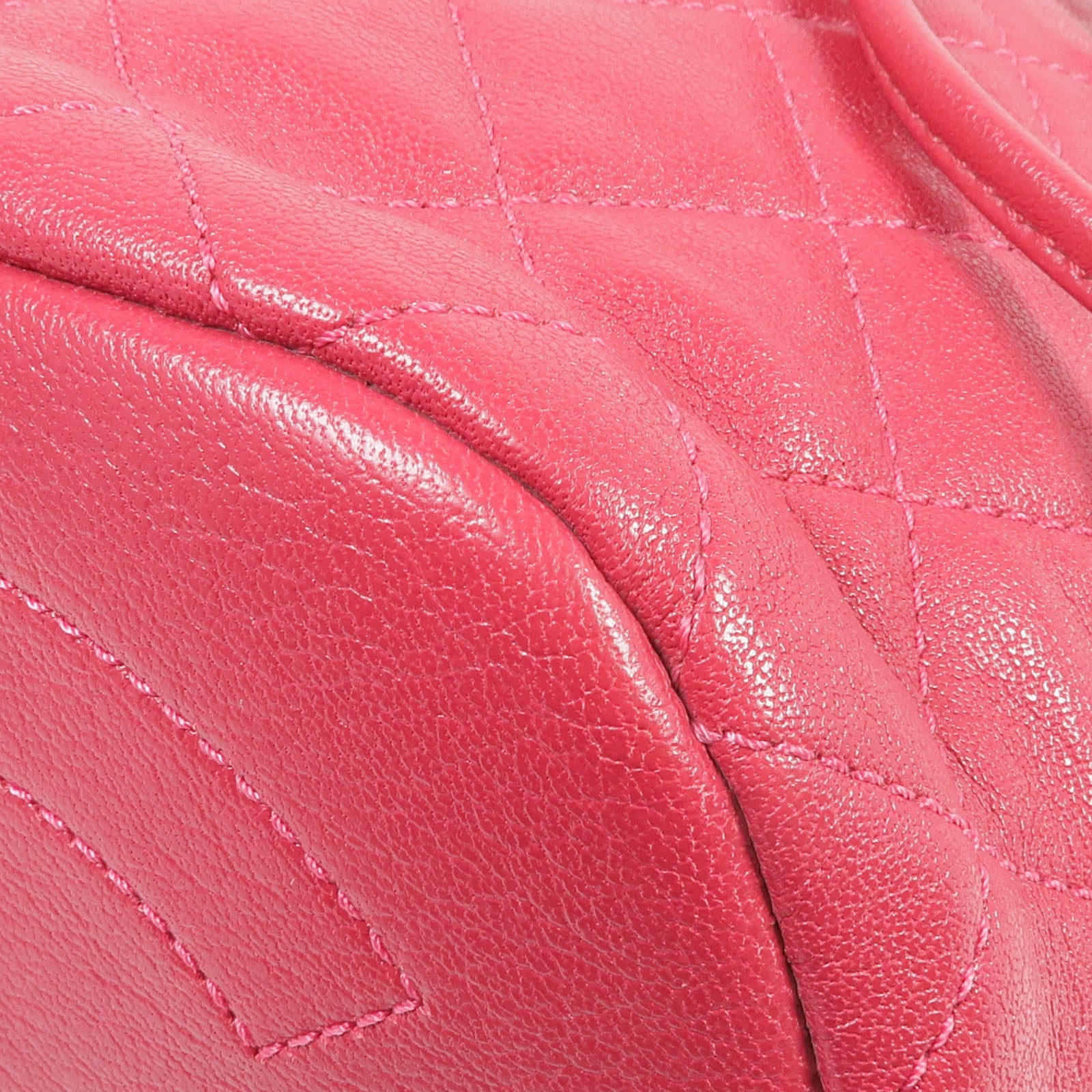 CHANEL 牛皮皮革Bucket Bag銀扣手挽肩背兩用袋