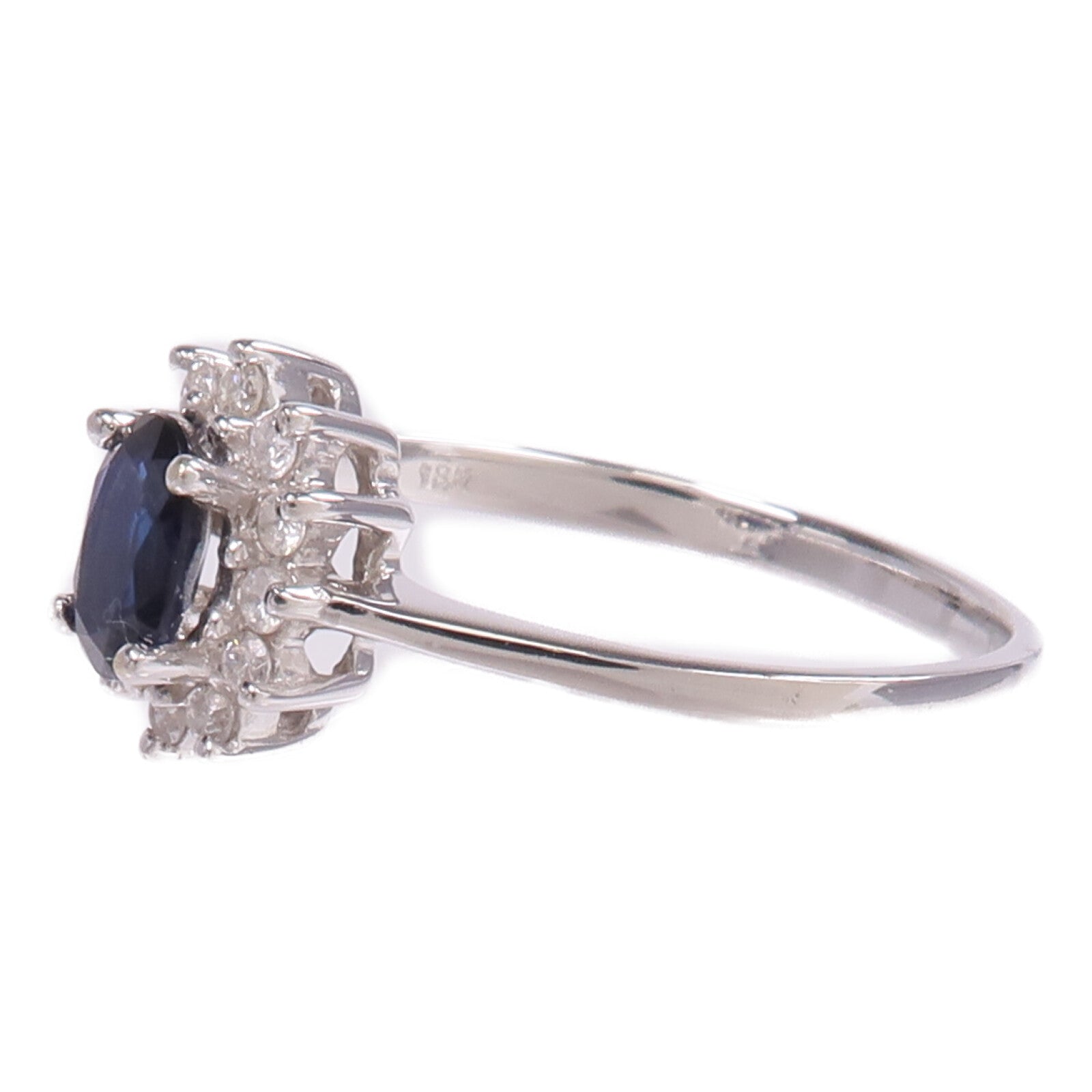 JEWELRY 【激減優惠】18K白金Sapphire Diamond Ring藍寶石/鑽石戒指US#8.25