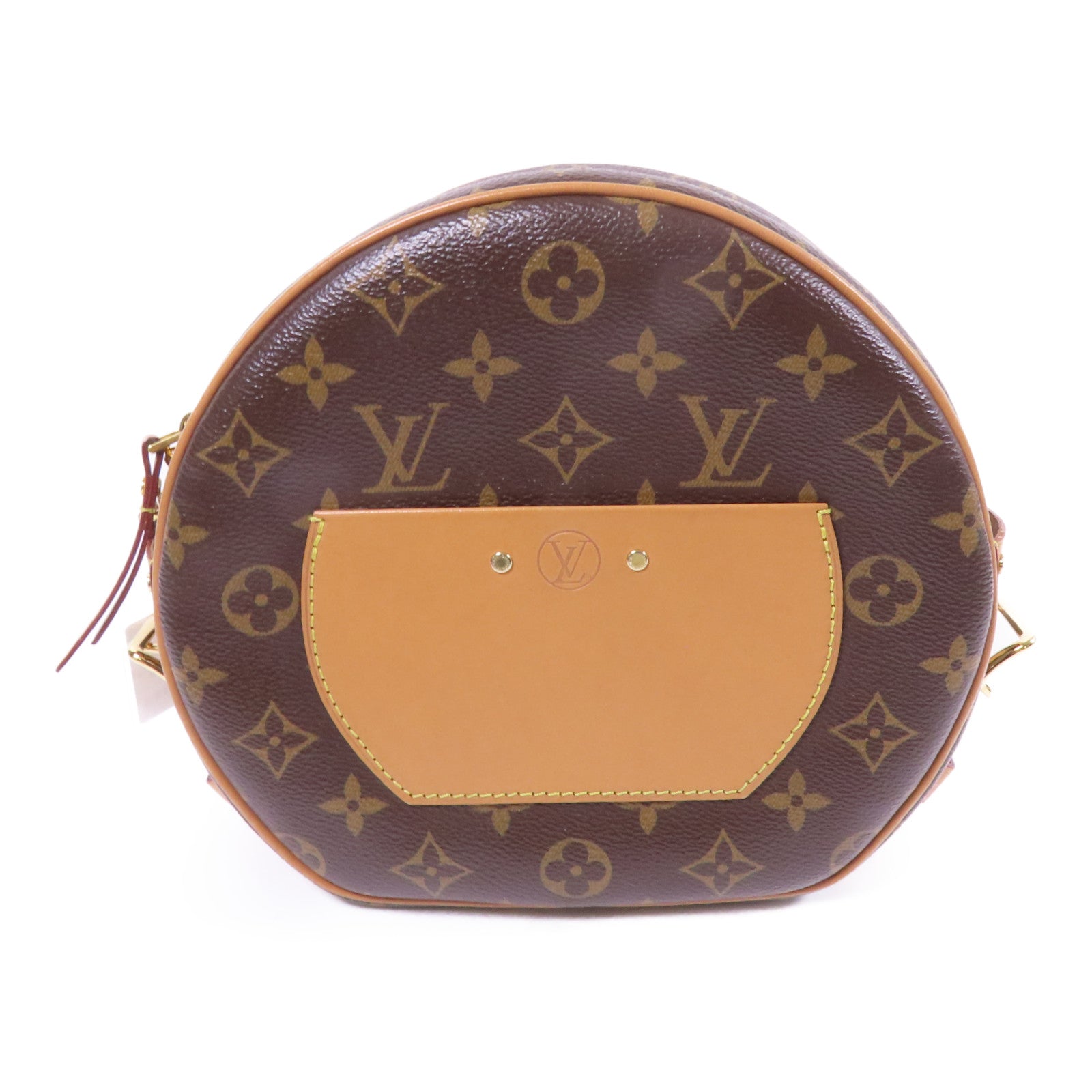LOUIS VUITTON Monogram Boite Chapeau Souple金扣肩背袋棕色