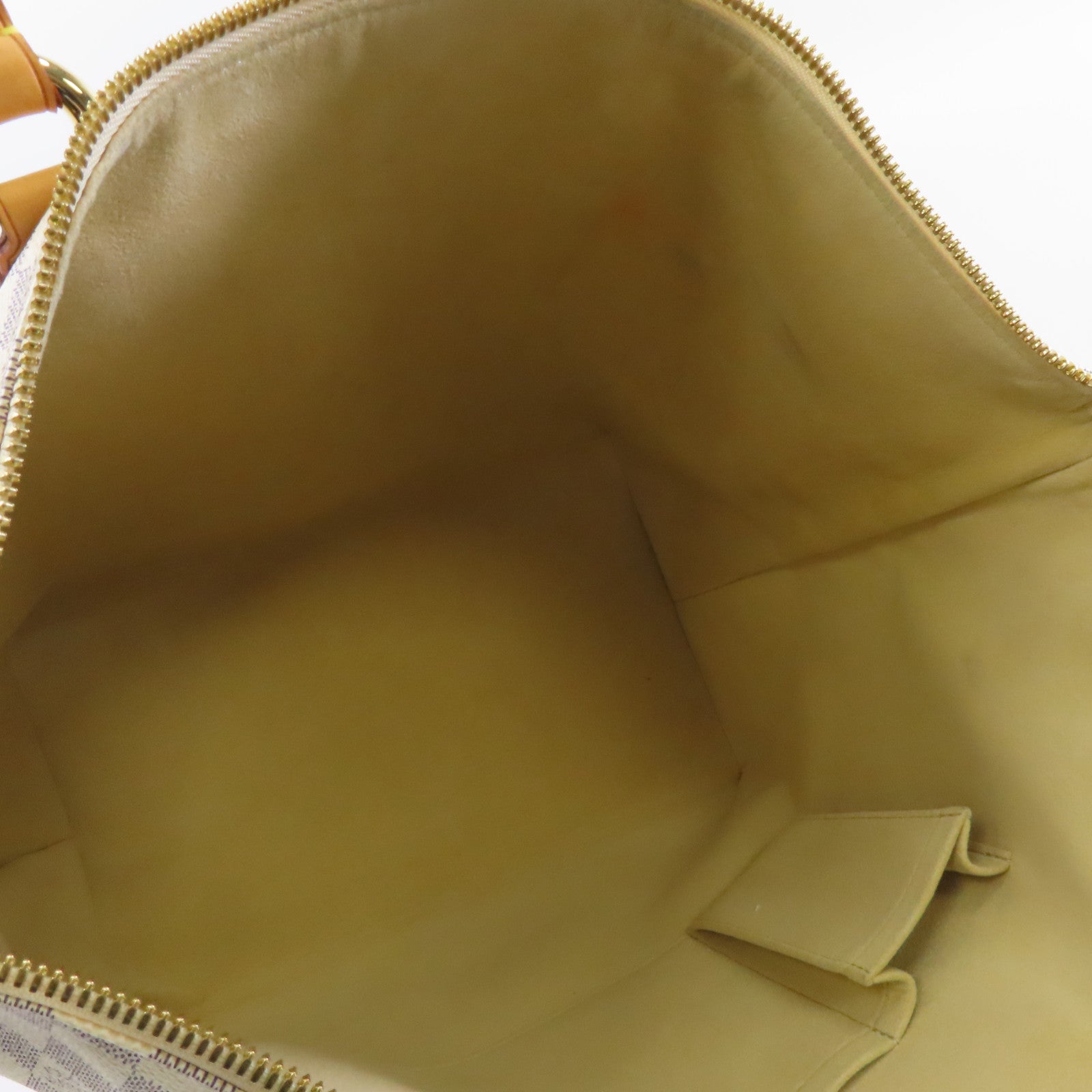 LOUIS VUITTON Damier Azur Saleya MM金扣肩背袋米色