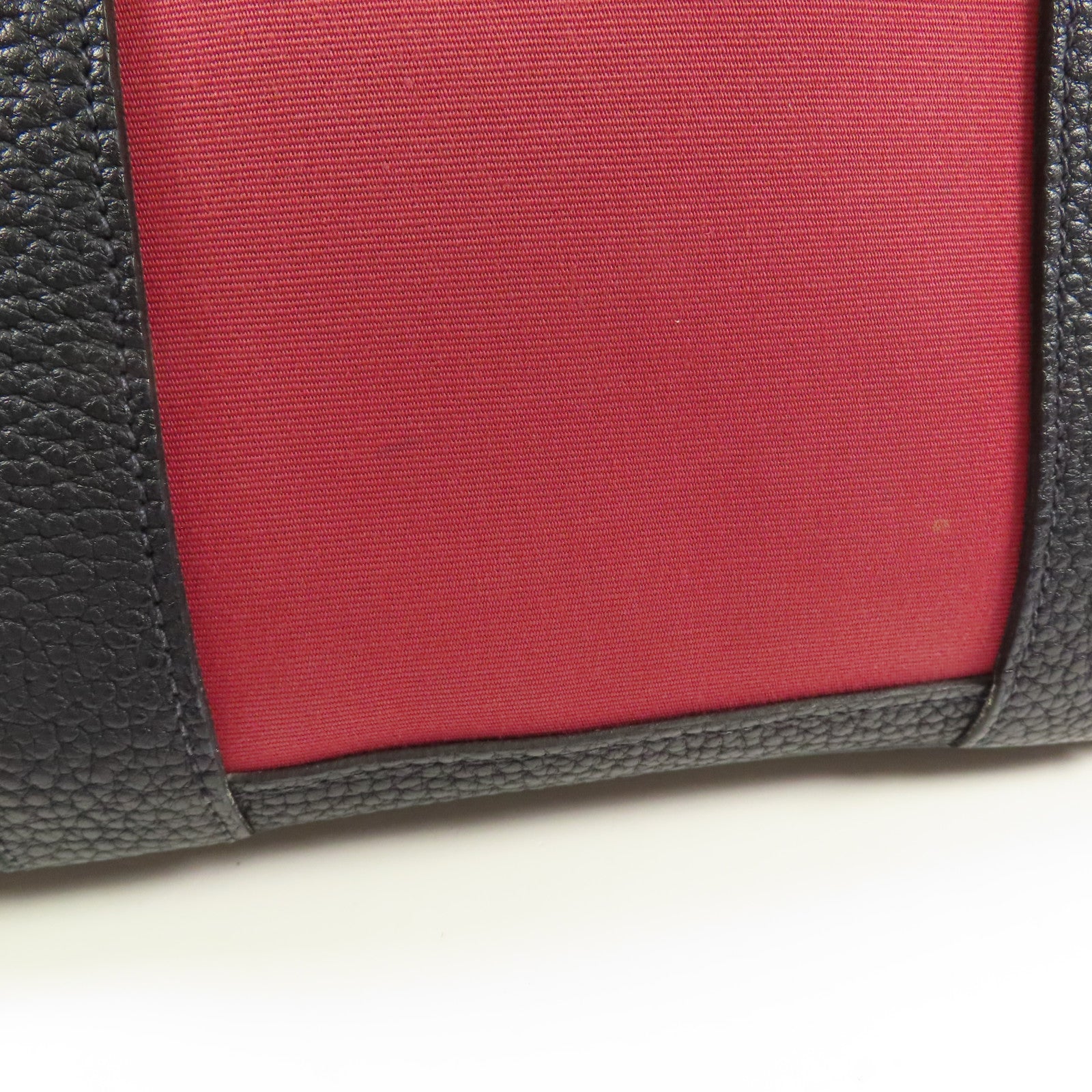 HERMES PHW Garden Party PM Tote Bag Canvas Red/Black