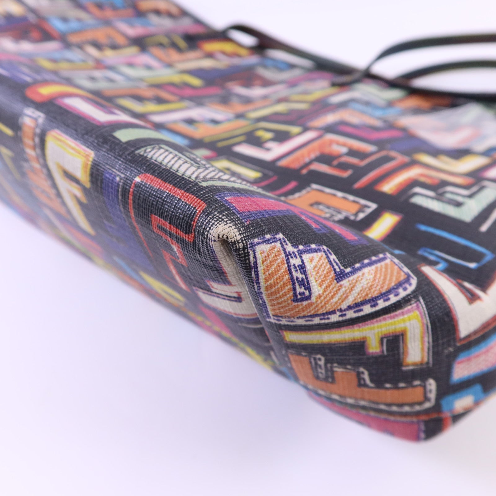 FENDI 塗層帆布Shoulder Tote金扣肩背袋/手挽袋