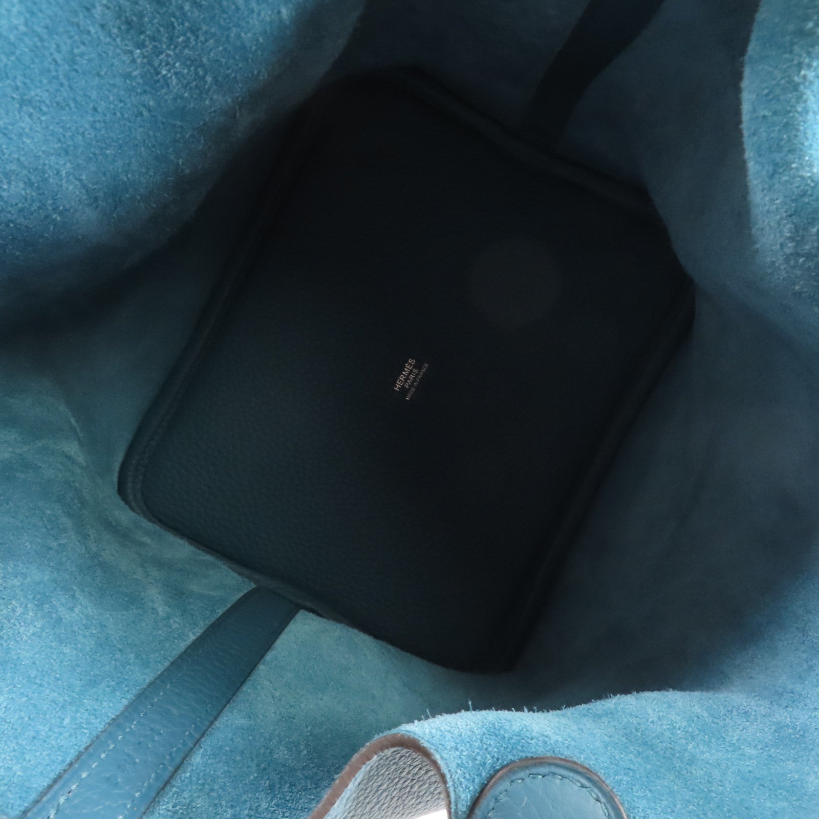 HERMES Clemence皮革Picotin MM銀扣手挽袋W0 Vert Bosphore