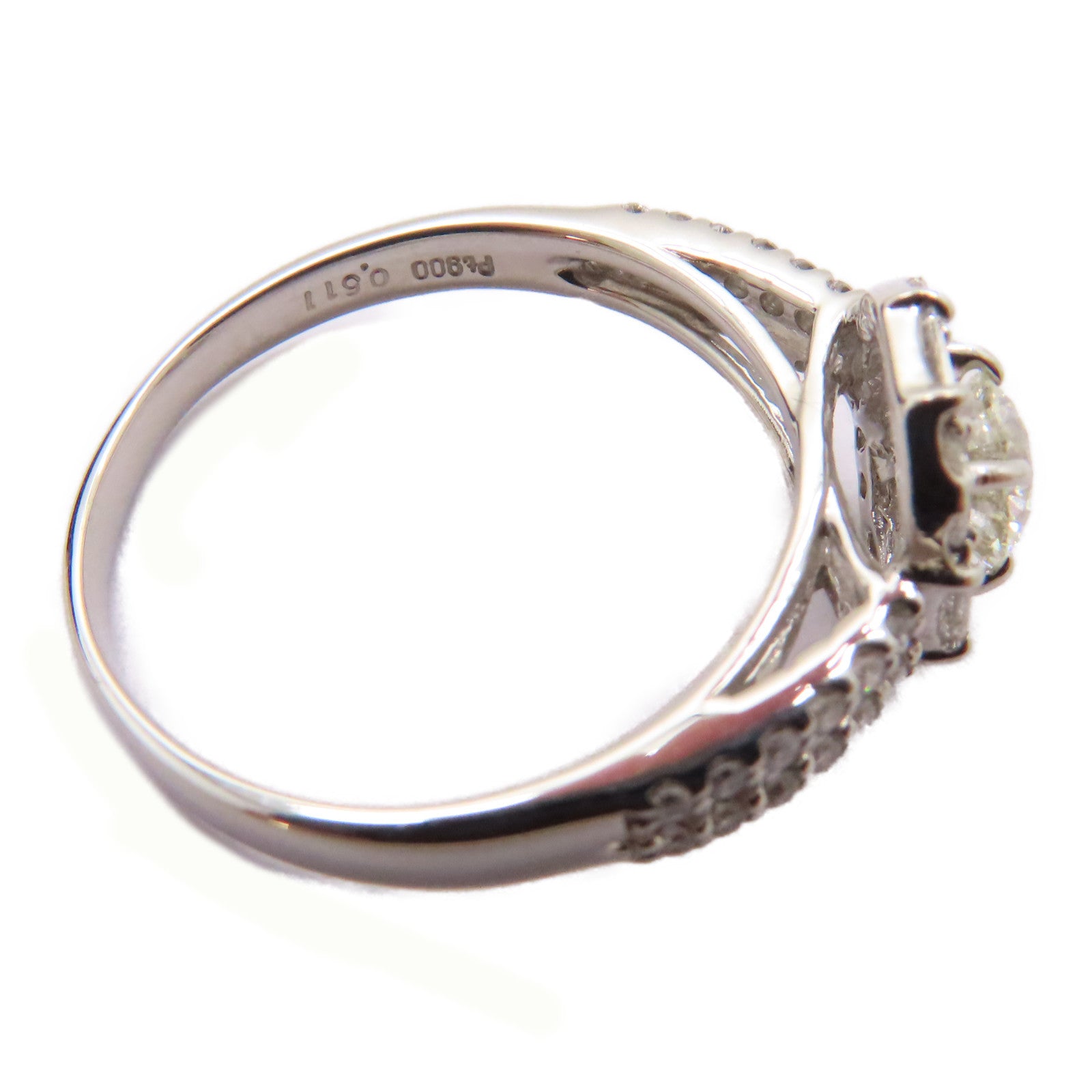 JEWELRY PT900鉑金Diamond Ring 0.511ct/0.38ct鑽石戒指US#7.75