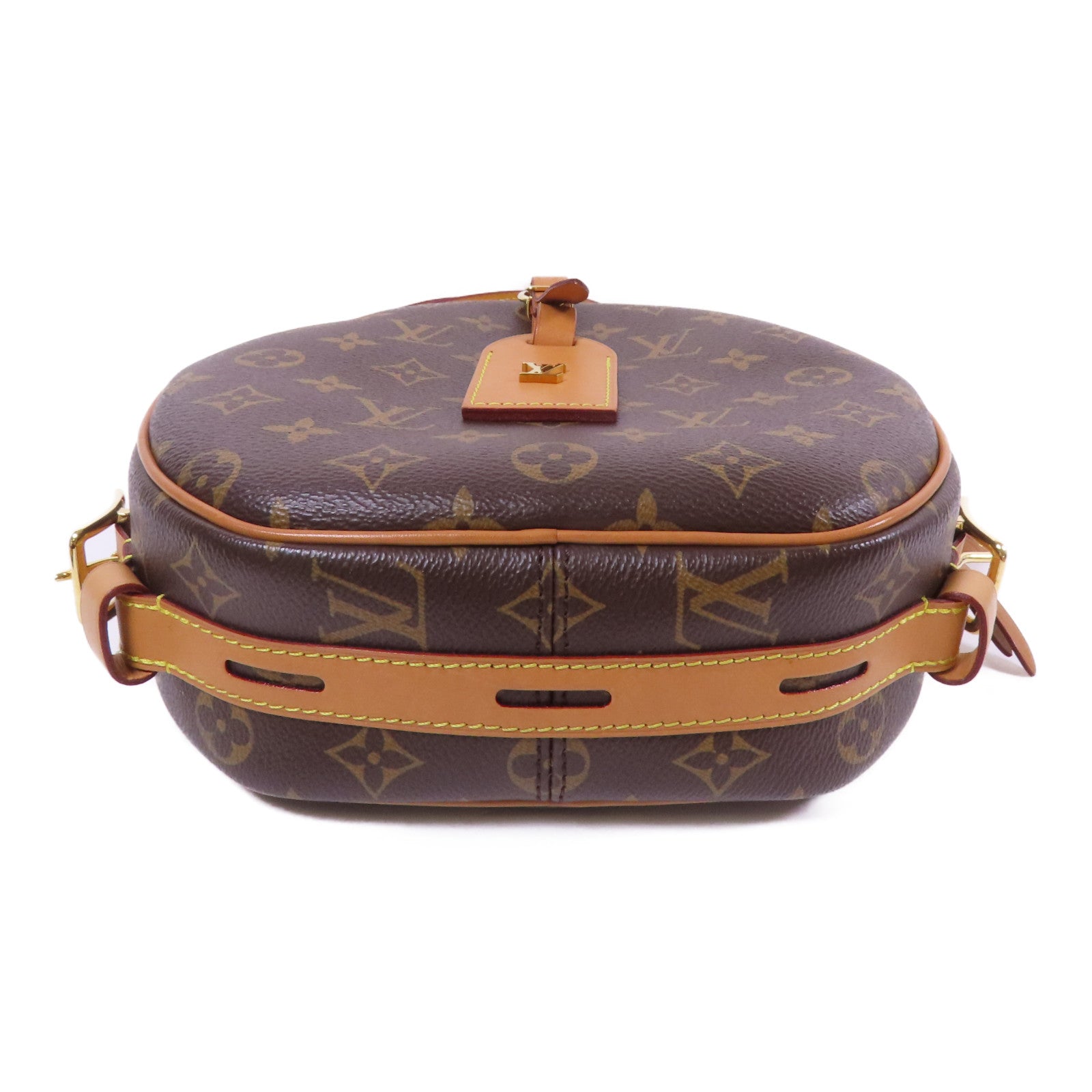 LOUIS VUITTON Monogram Boite Chapeau Souple金扣肩背袋棕色