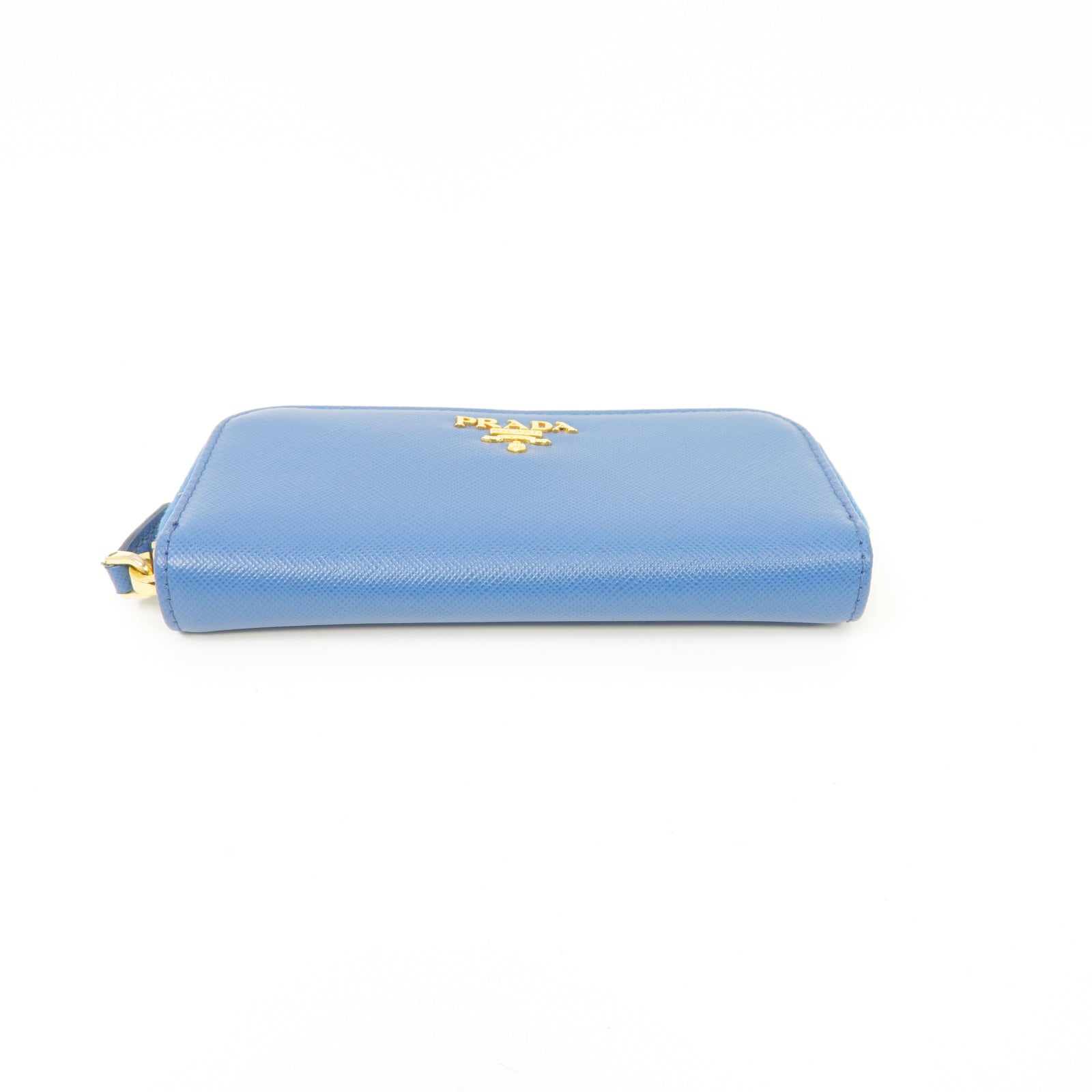 PRADA 牛皮皮革Key Case金扣鎖匙包藍色