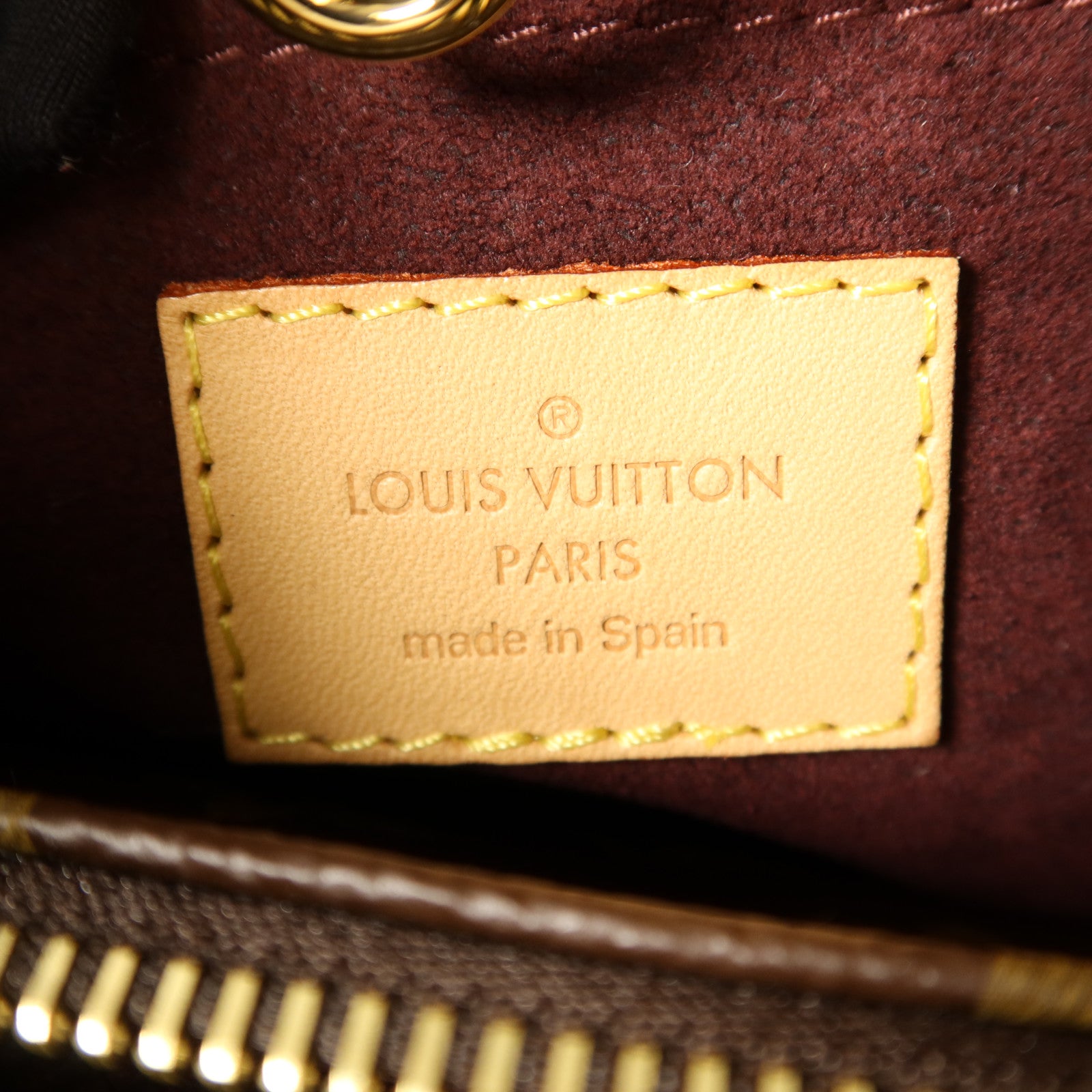 LOUIS VUITTON Monogram Montaigne BB金扣手挽肩背兩用袋棕色