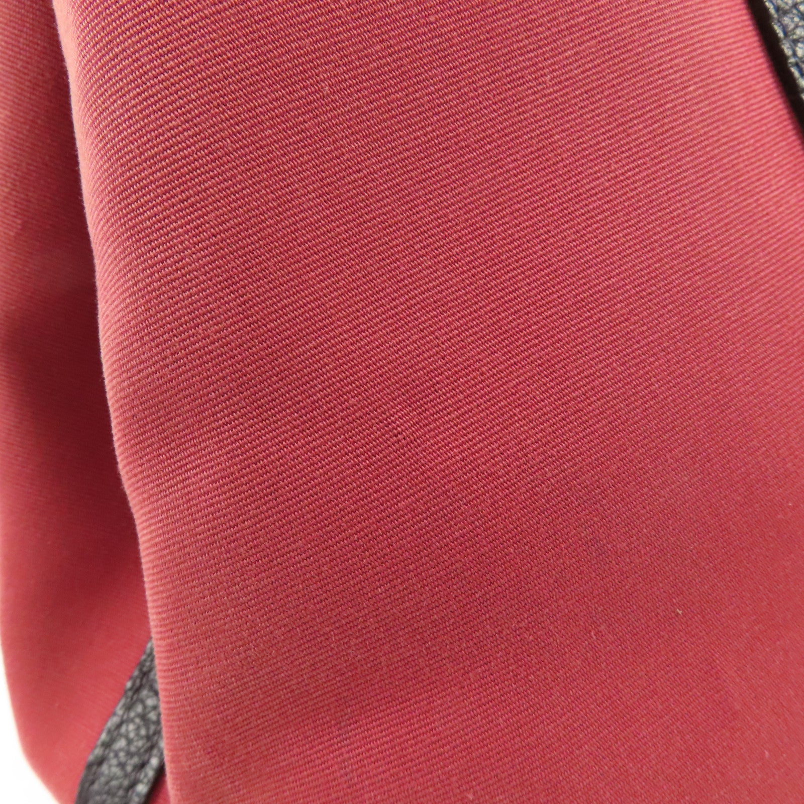 HERMES PHW Garden Party PM Tote Bag Canvas Red/Black