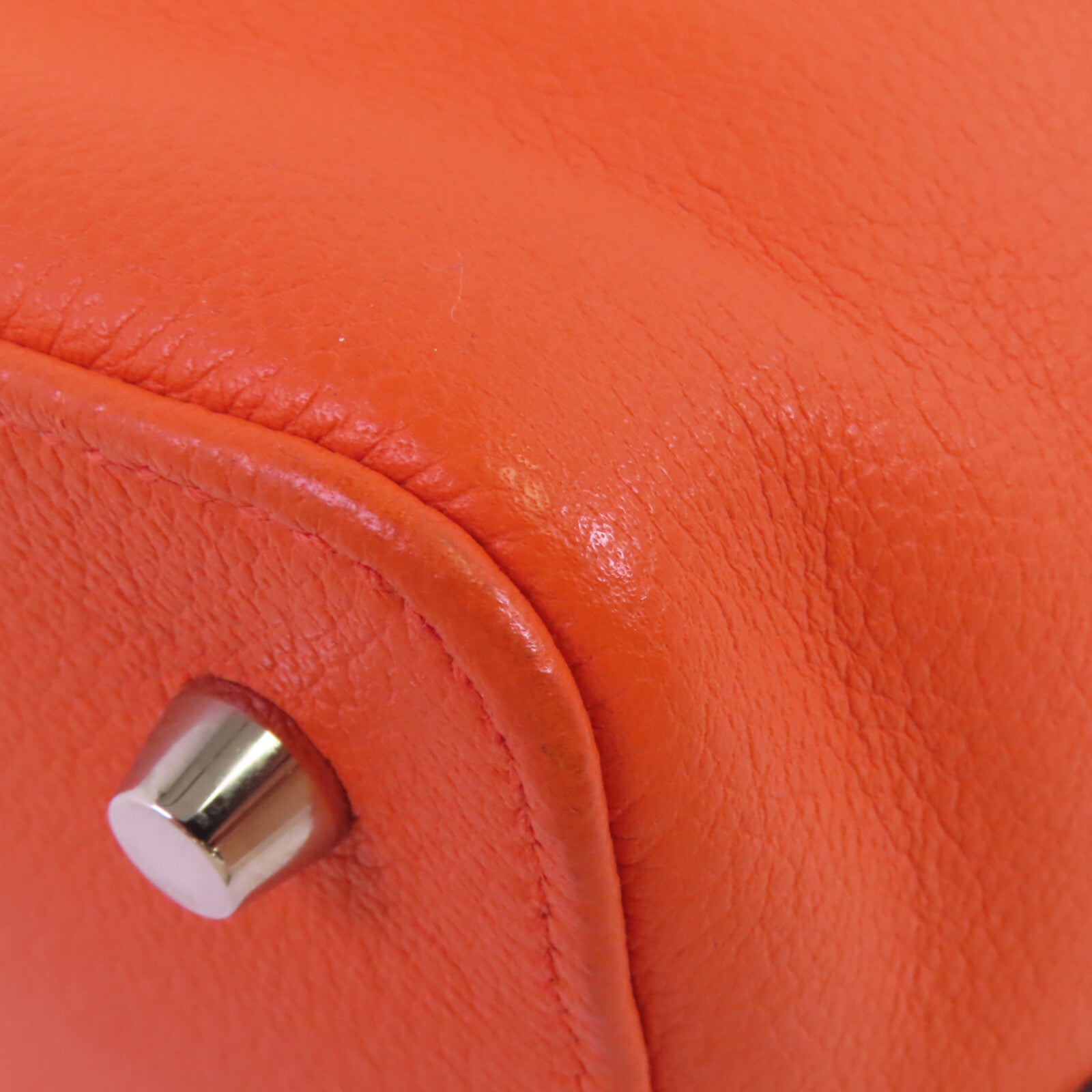 HERMES Everⅽolor皮革Tool Box 20銀扣手挽肩背兩用袋Orange Poppy