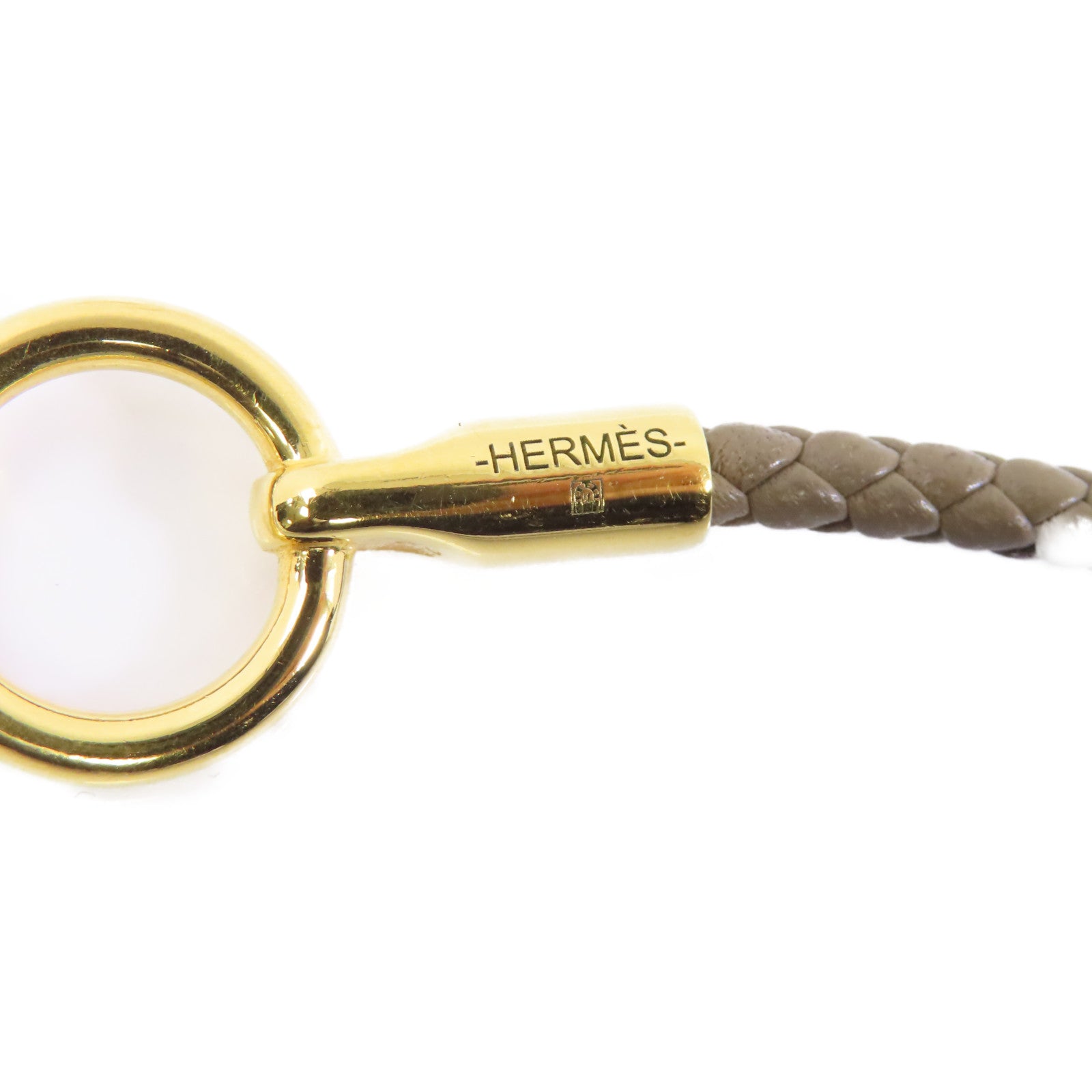 HERMES (PRICE DOWN) Roulis Bracelet Accessories Veau Swift Leather Metal Etoupe