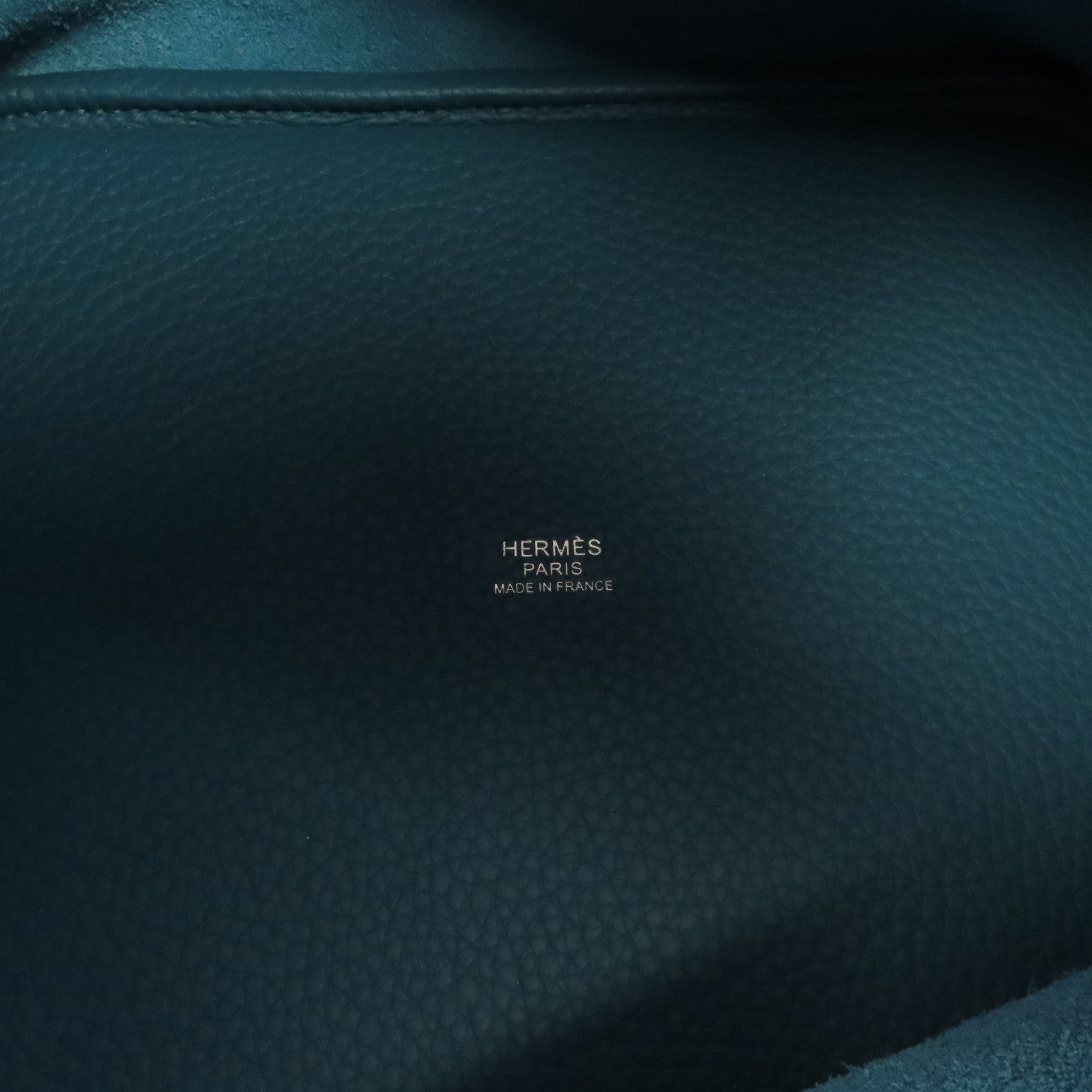 HERMES Clemence皮革Picotin MM銀扣手挽袋W0 Vert Bosphore