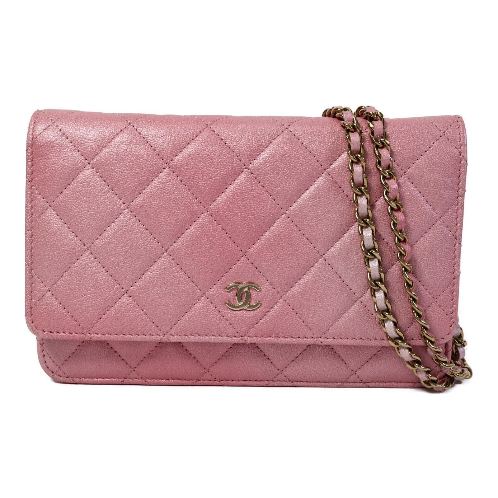 CHANEL 【激減優惠】牛皮皮革WOC Wallet On Chain鏈帶肩背袋