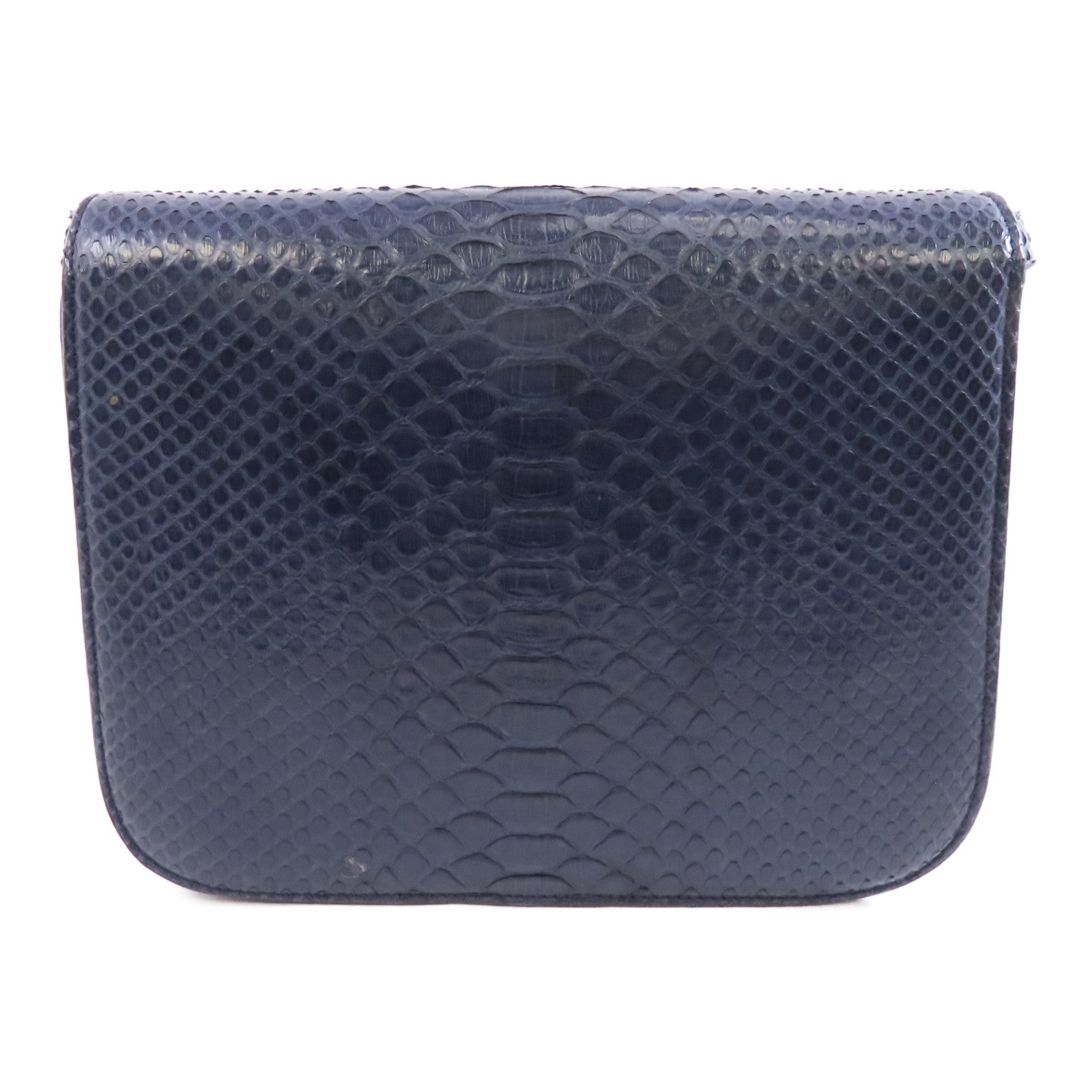 CELINE 蛇皮皮革Box Shoulder Bag金扣肩背袋藍色
