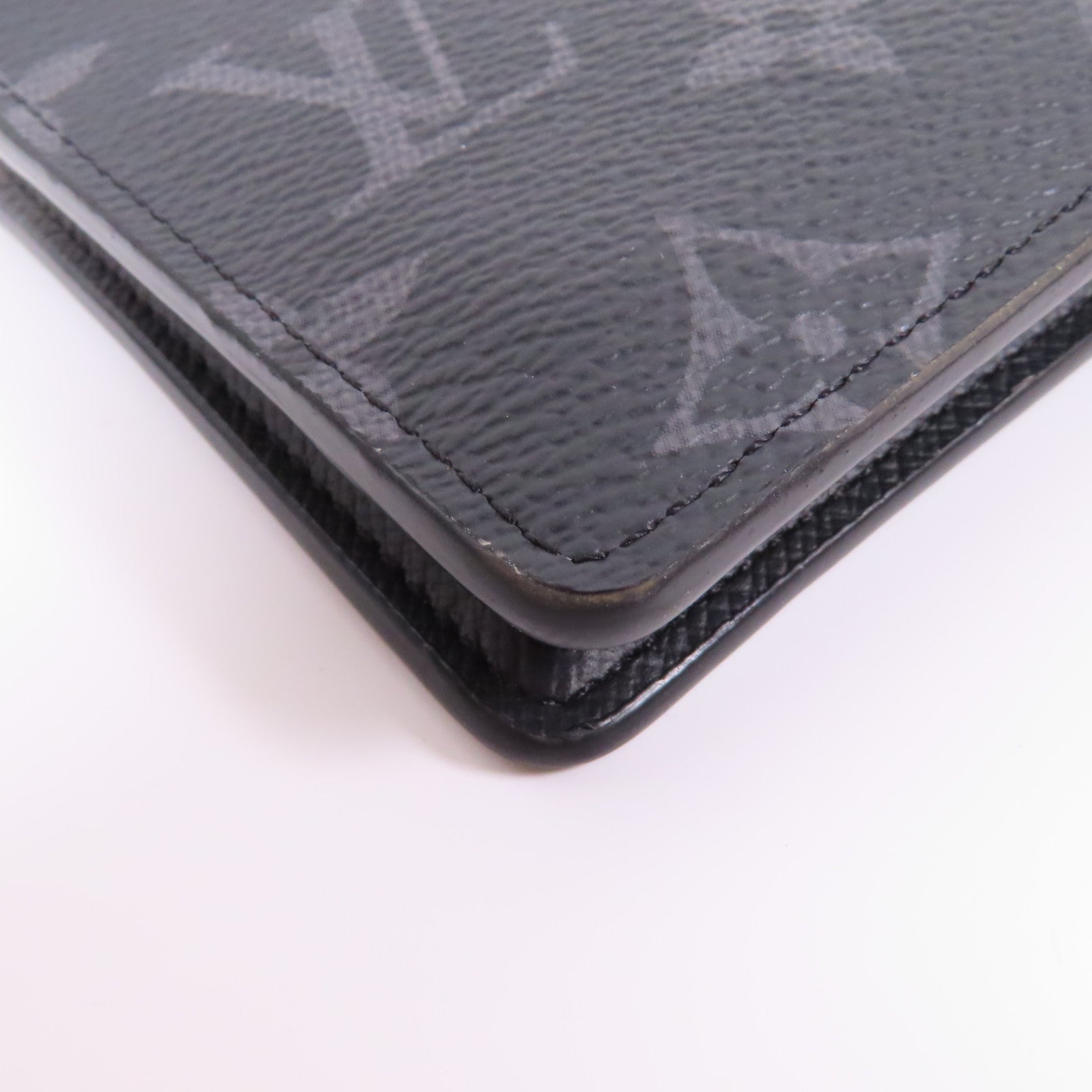 LOUIS VUITTON Monogram Eclipse Slender錢包黑色