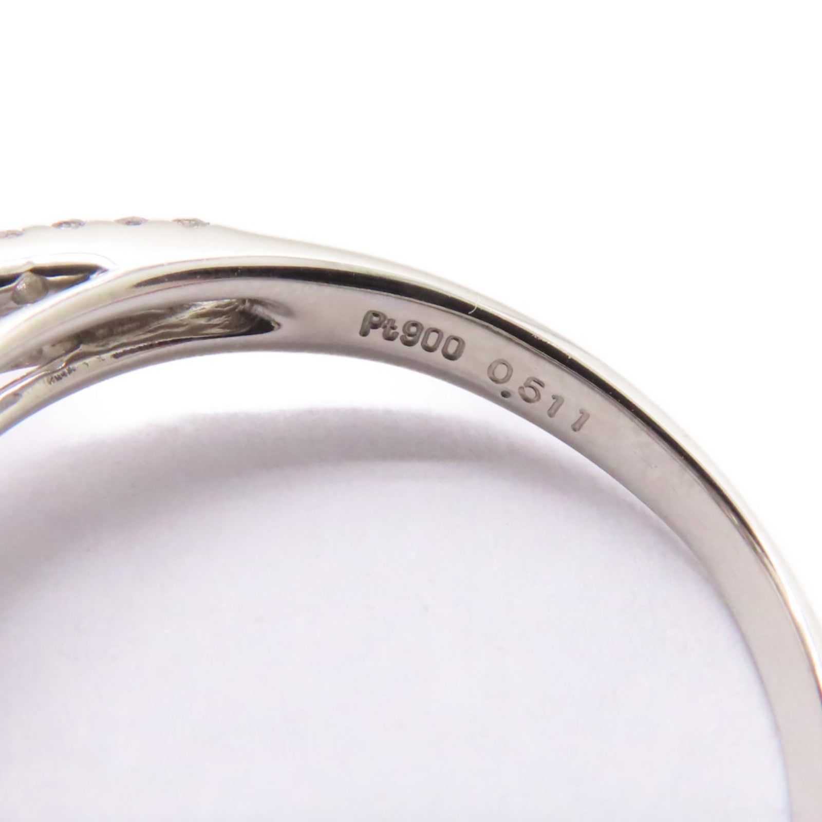 JEWELRY PT900鉑金Diamond Ring 0.511ct/0.38ct鑽石戒指US#7.75