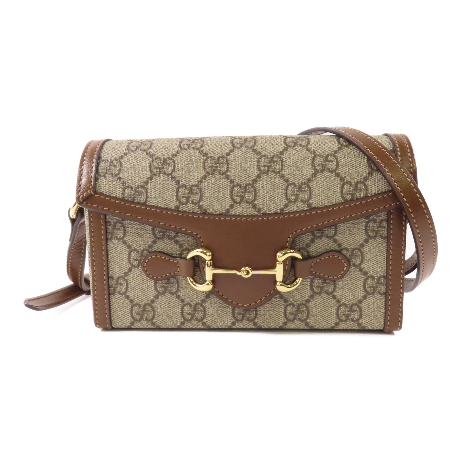 GUCCI 塗層帆布Horsebit 1955 Mini Bag金扣肩背袋