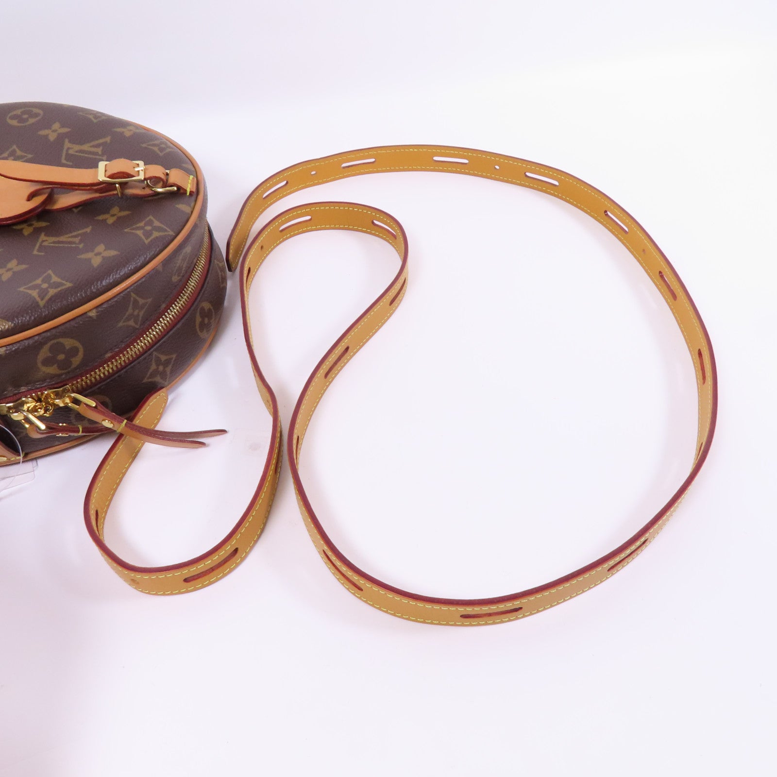LOUIS VUITTON Monogram Boite Chapeau Souple金扣肩背袋棕色
