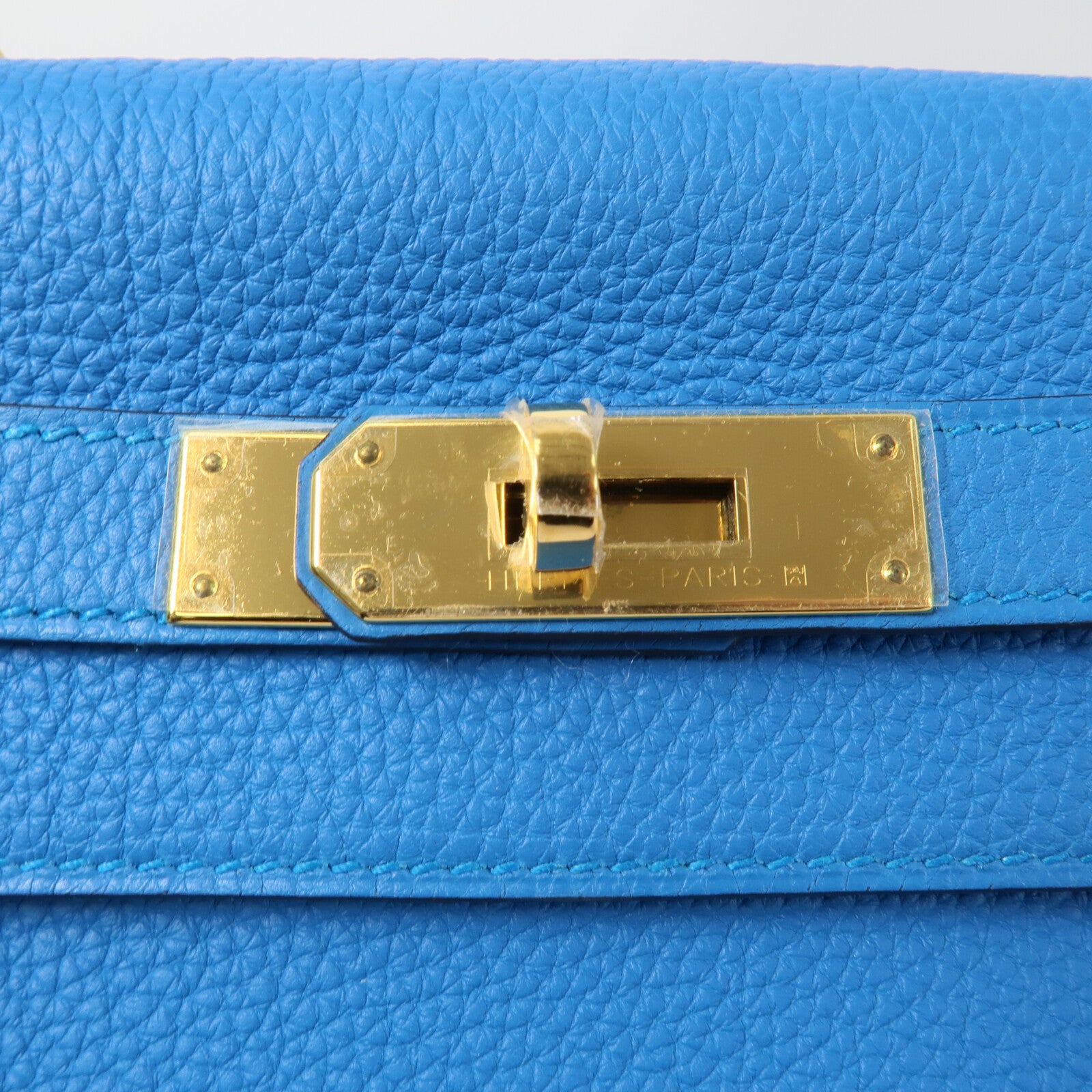 HERMES Togo皮革Kelly 28手挽肩背兩用袋Bleu Zanzibar