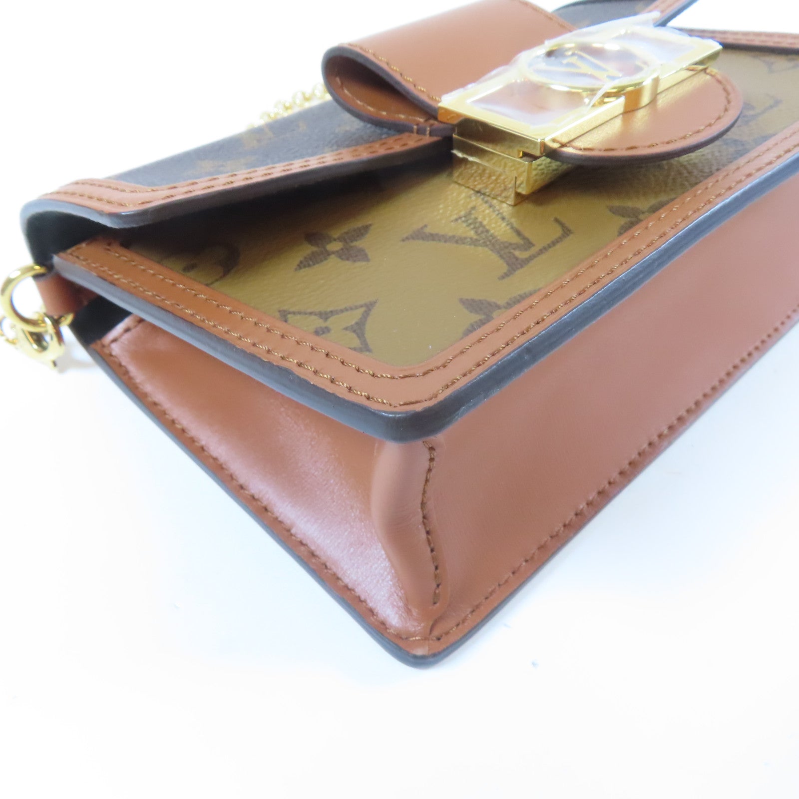 LOUIS VUITTON 【激減優惠】Monogram Dauphine Chain Wallet金扣鏈帶肩背袋啡色