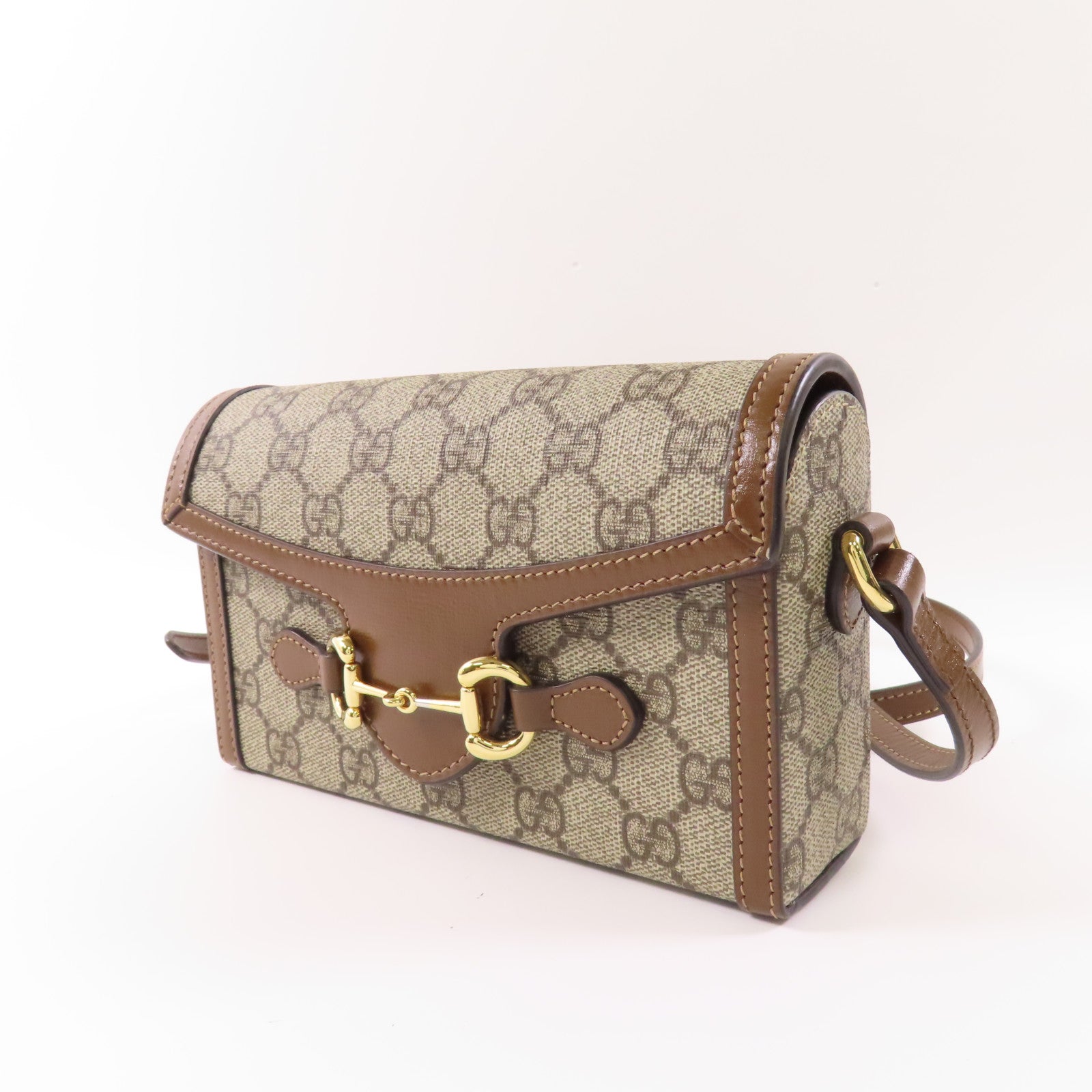 GUCCI 塗層帆布Horsebit 1955 Mini Bag金扣肩背袋
