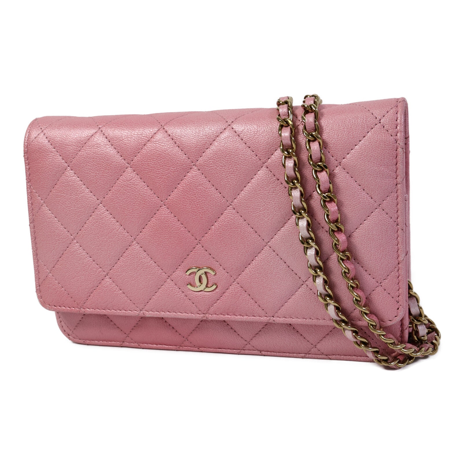 CHANEL 【激減優惠】牛皮皮革WOC Wallet On Chain鏈帶肩背袋