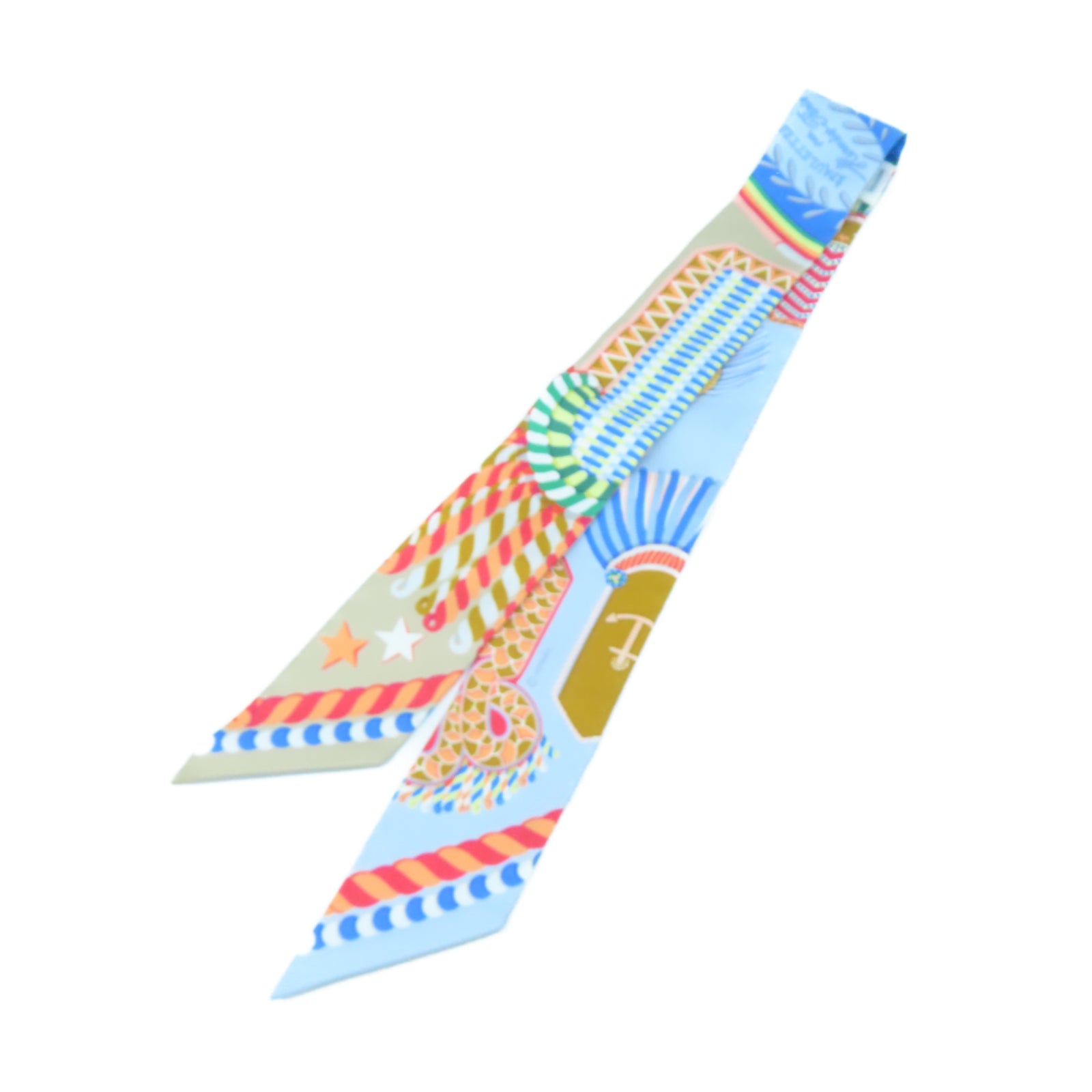 HERMES 【激減優惠】絲質Twilly Scarf絲巾藍色