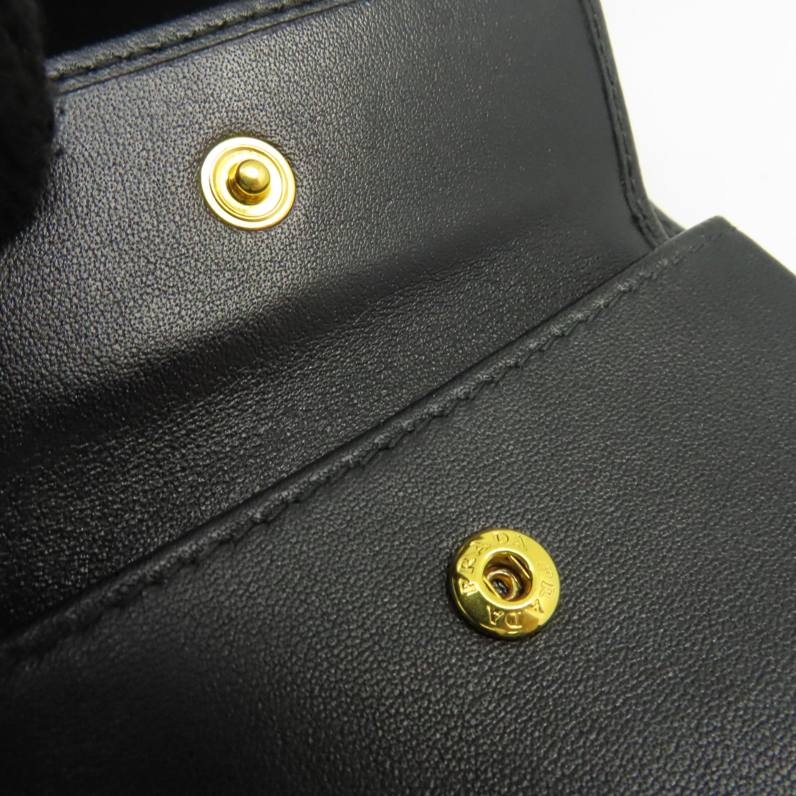 PRADA 牛皮皮革Short Wallet短錢包黑色