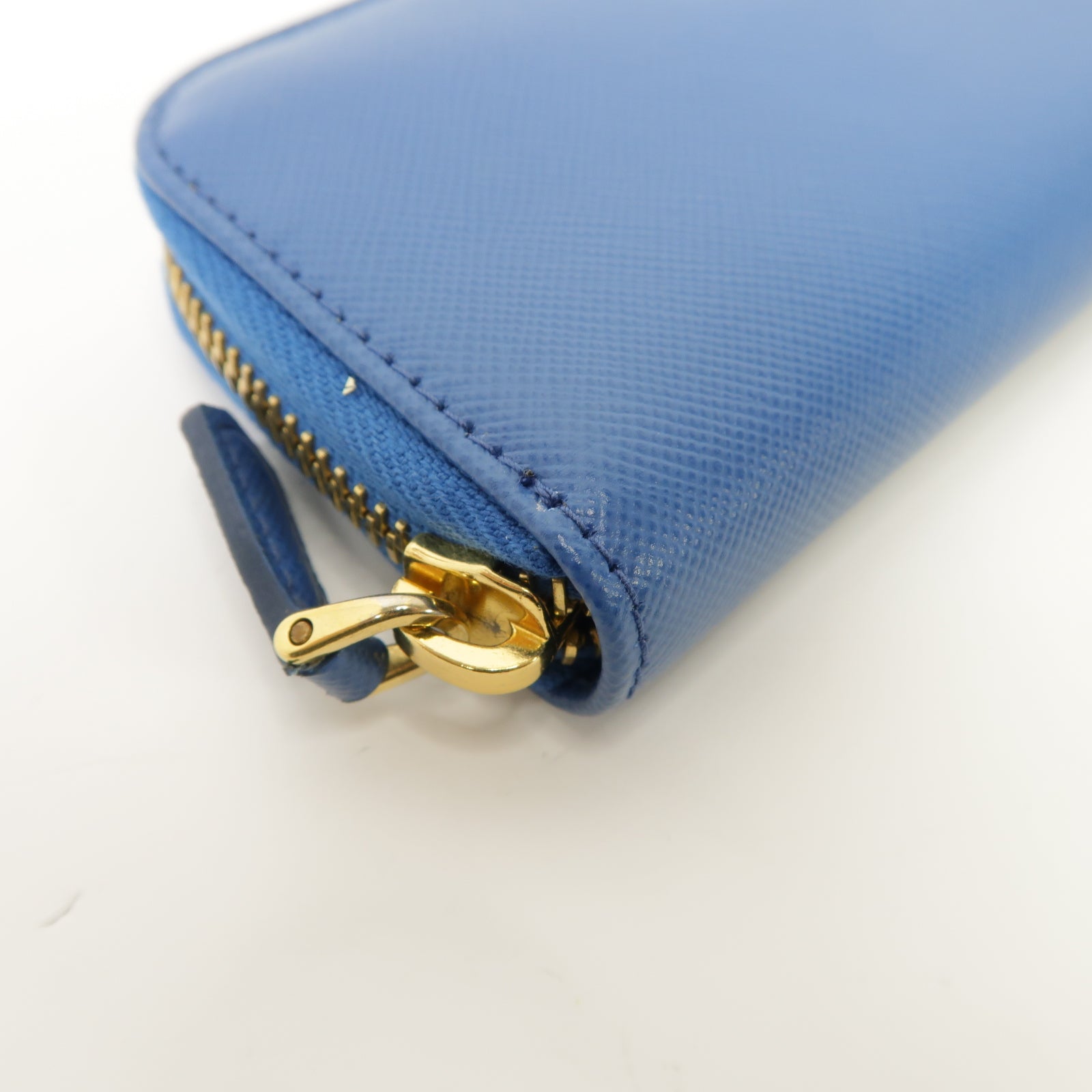 PRADA 牛皮皮革Key Case金扣鎖匙包藍色