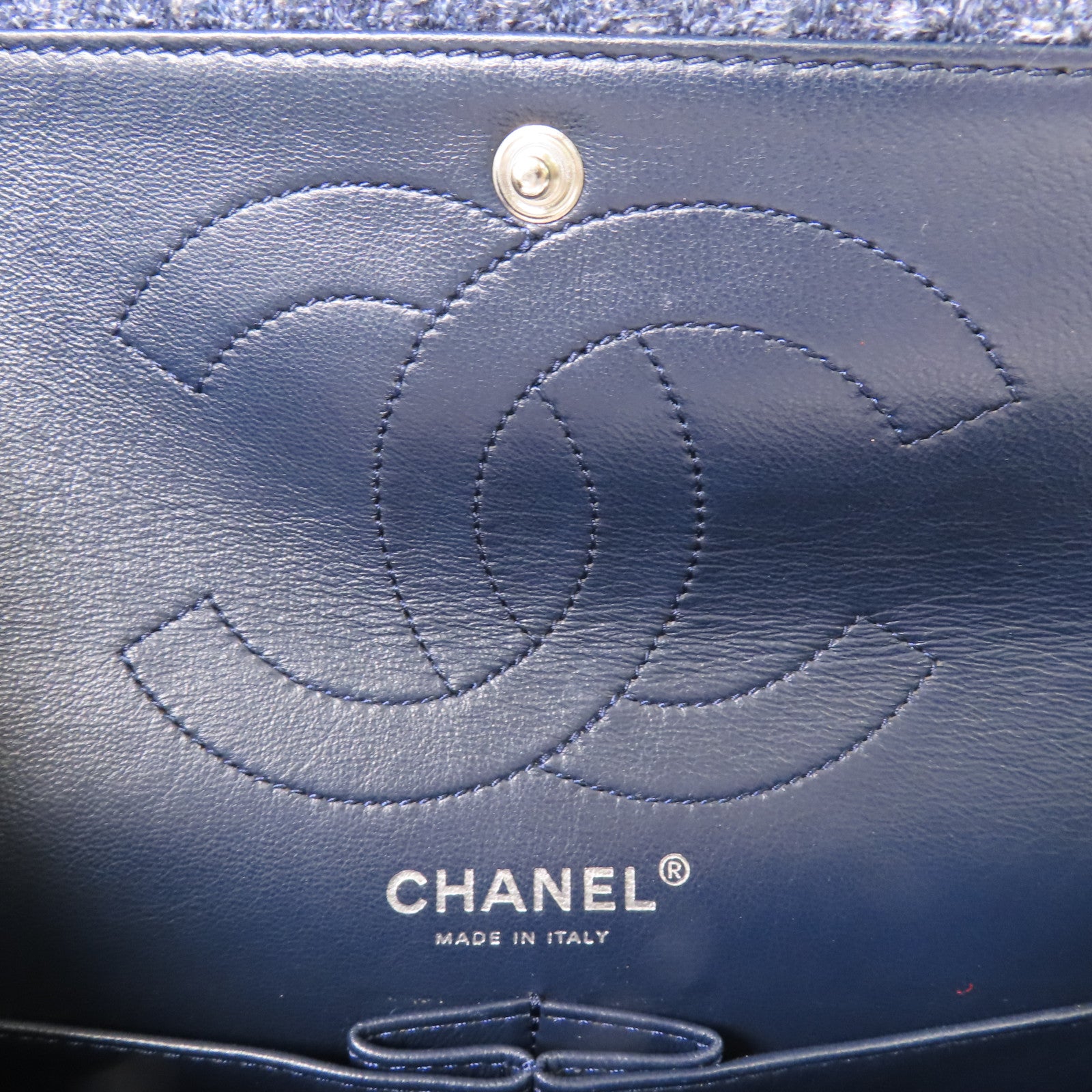 CHANEL 粗花呢2.55銀扣鏈帶肩背袋