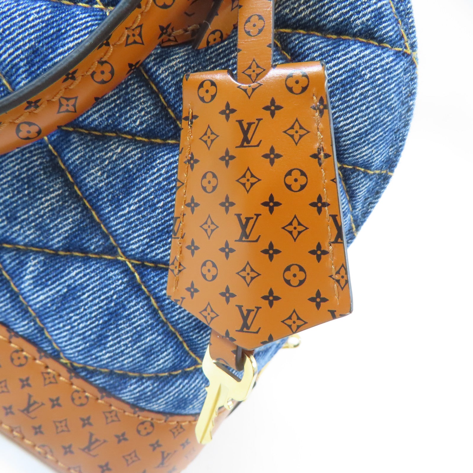 LOUIS VUITTON 【激減優惠】Monogram Denim Alma BB金扣手挽肩背兩用袋藍色/啡色