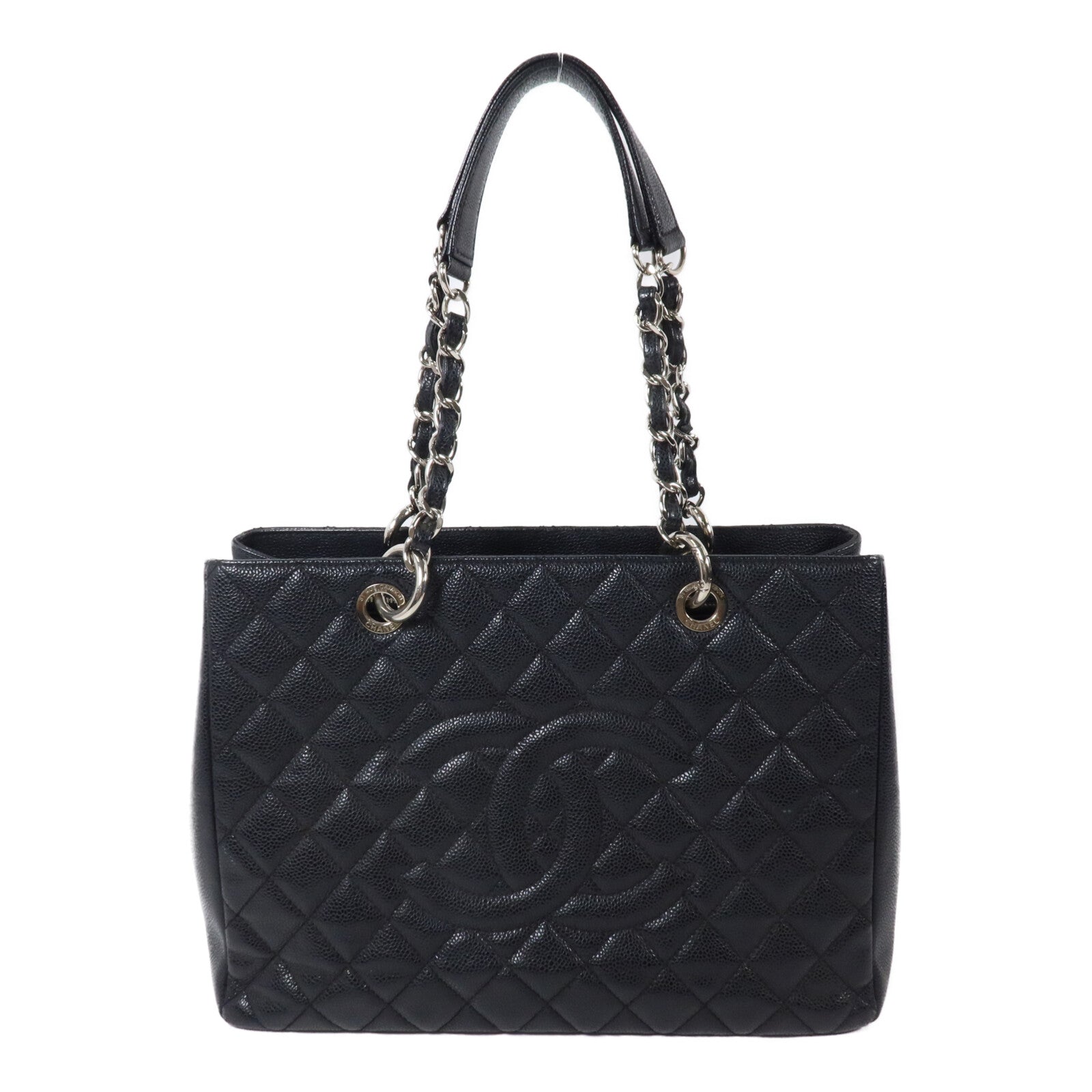 CHANEL 牛皮皮革GST Grand Shopping Tote Bag鏈帶肩背袋