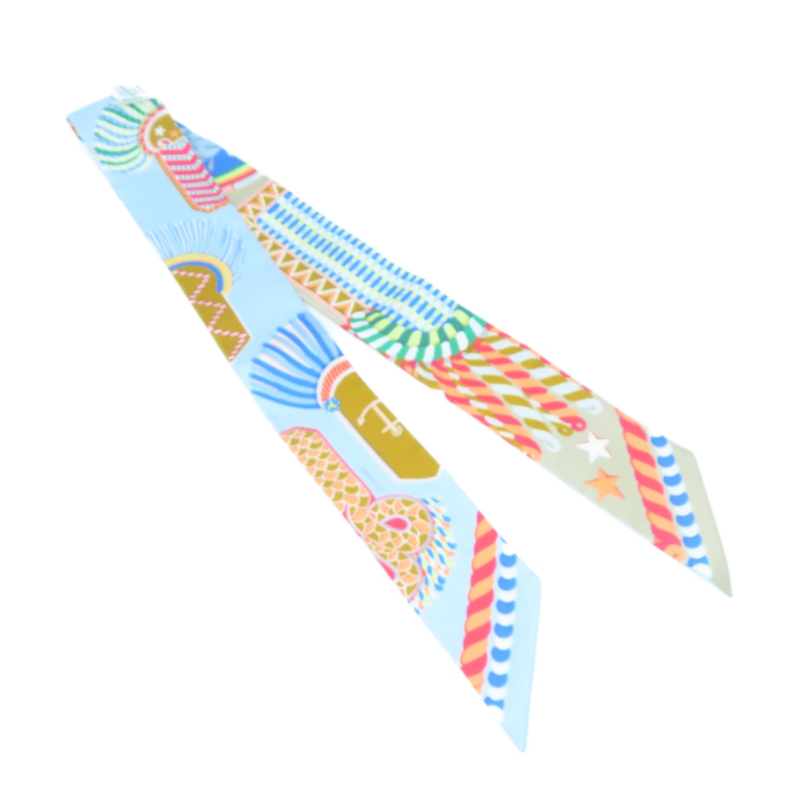 HERMES 【激減優惠】絲質Twilly Scarf絲巾藍色