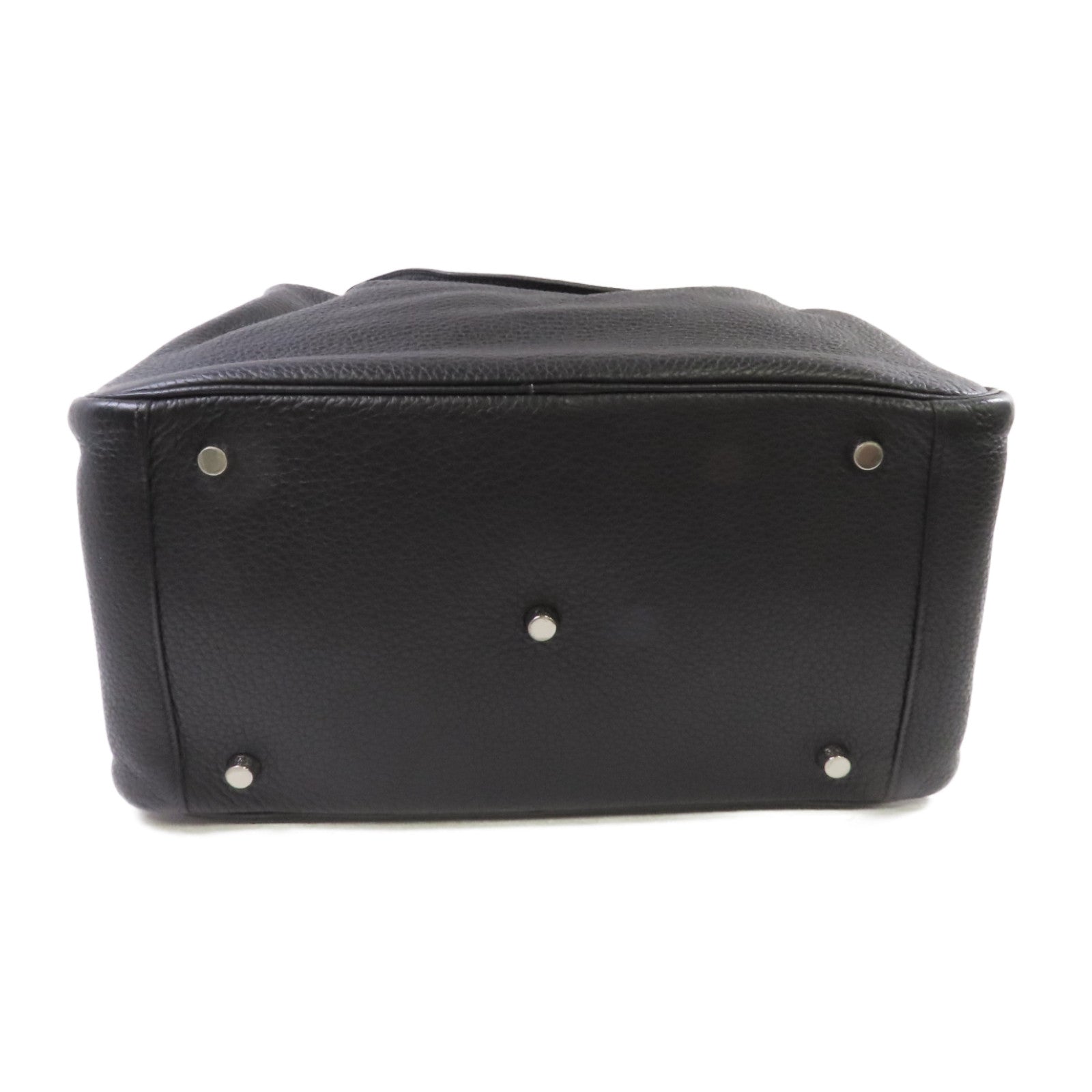 HERMES Clemence皮革Lindy 34 Shoulder Bag銀扣肩背袋黑色