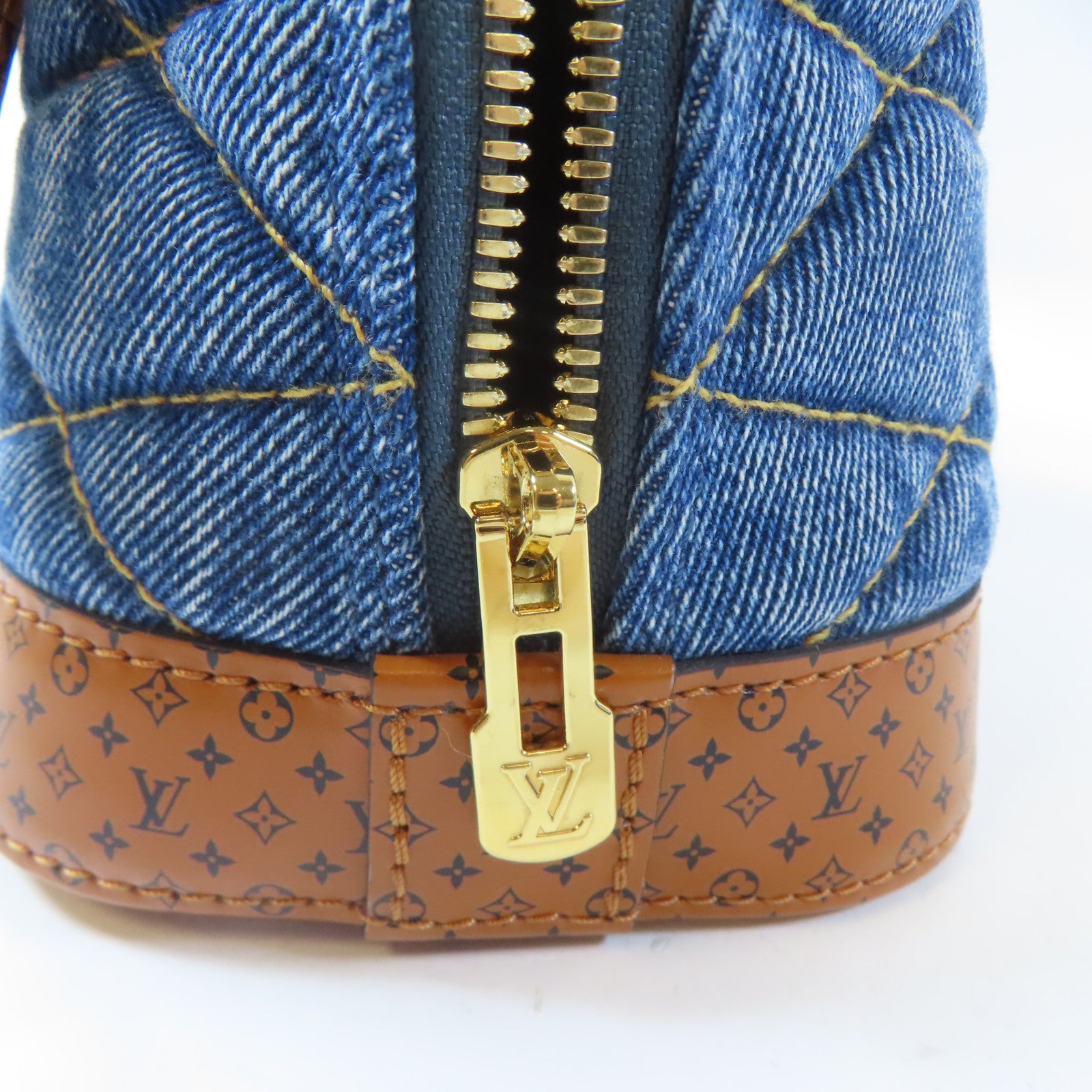 LOUIS VUITTON 【激減優惠】Monogram Denim Alma BB金扣手挽肩背兩用袋藍色/啡色