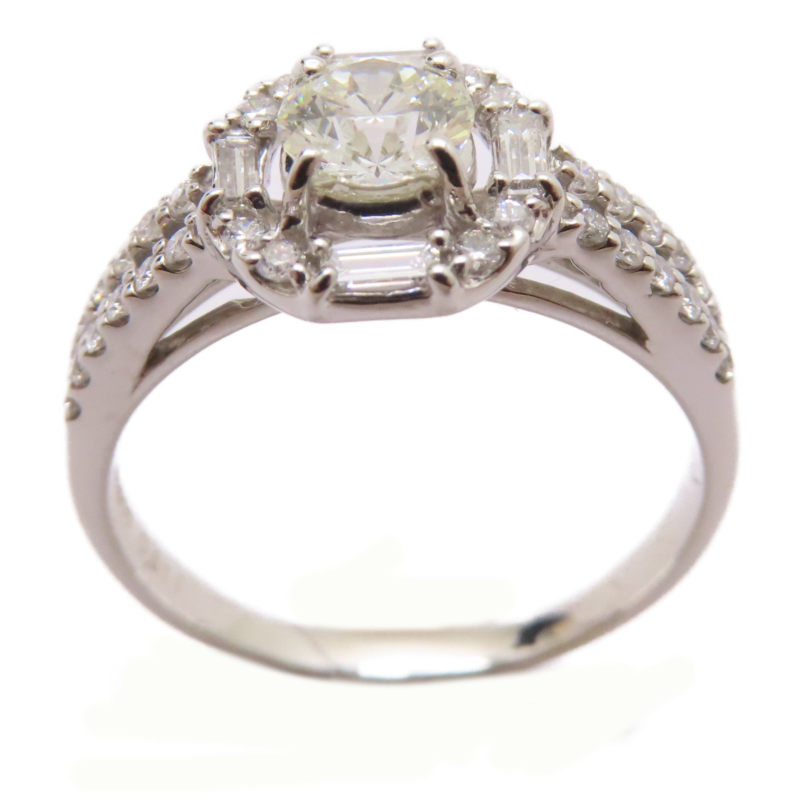 JEWELRY PT900鉑金Diamond Ring 0.511ct/0.38ct鑽石戒指US#7.75