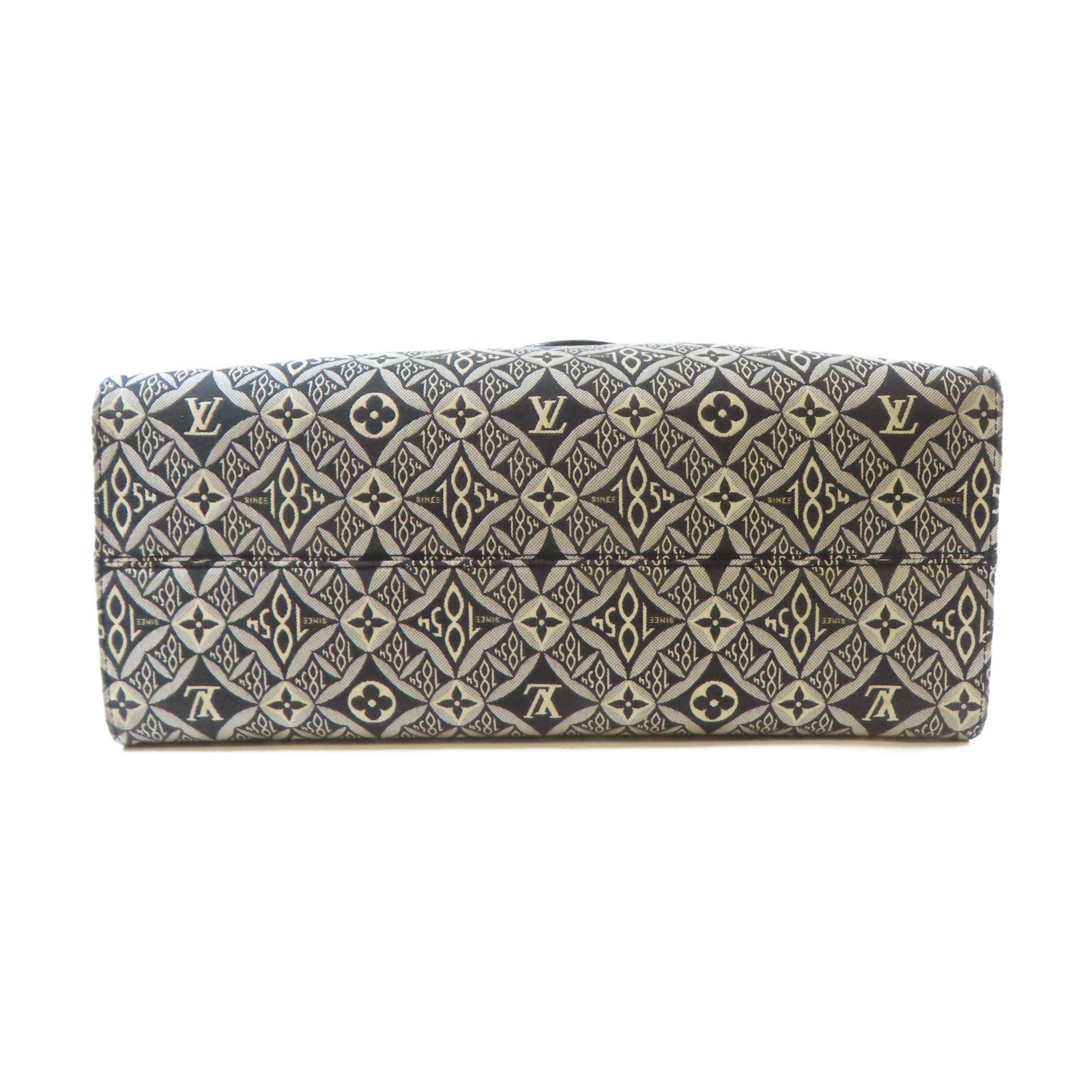 LOUIS VUITTON Monogram Jacquard Since 1854 On The Go金扣手挽肩背兩用袋黑色/白色