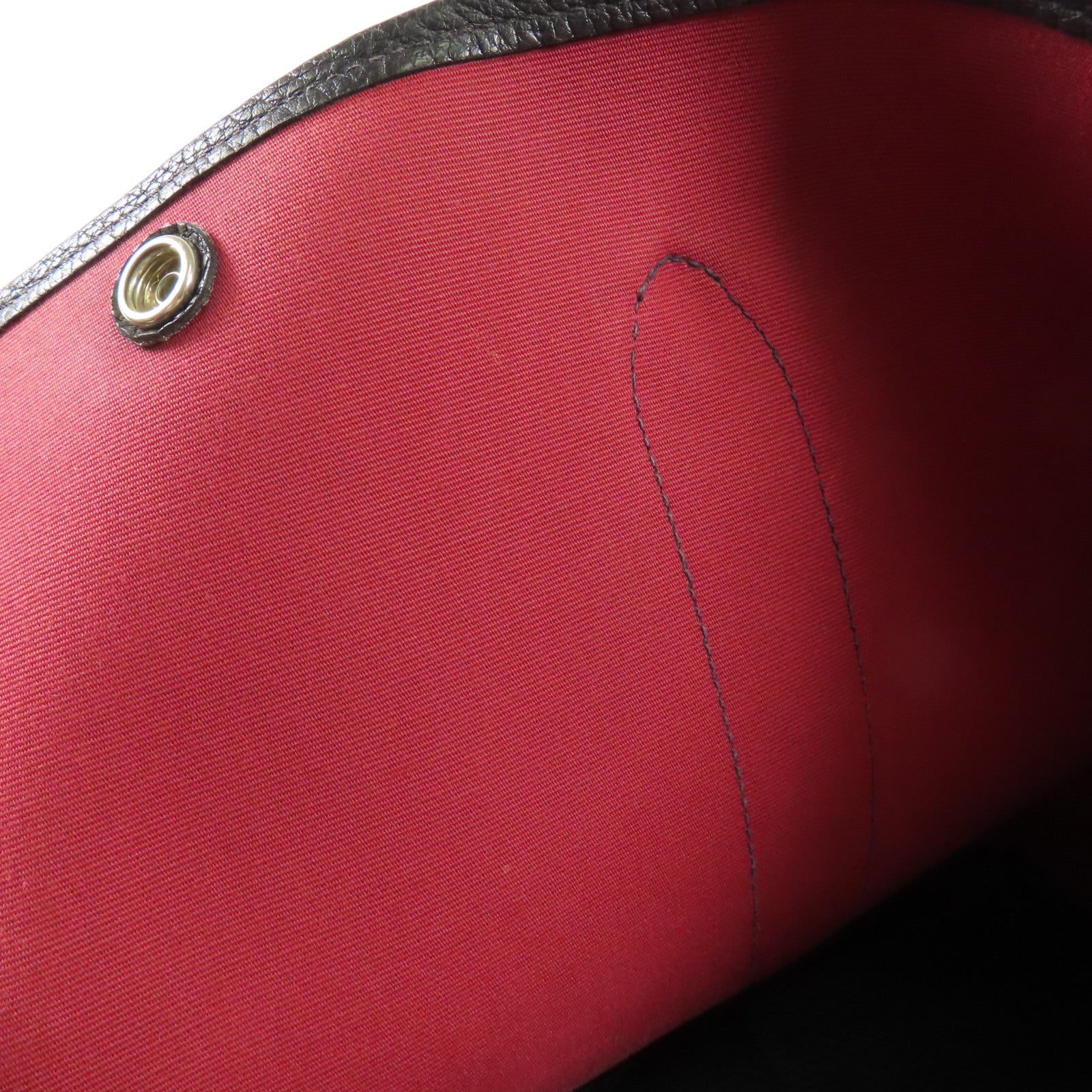 HERMES PHW Garden Party PM Tote Bag Canvas Red/Black