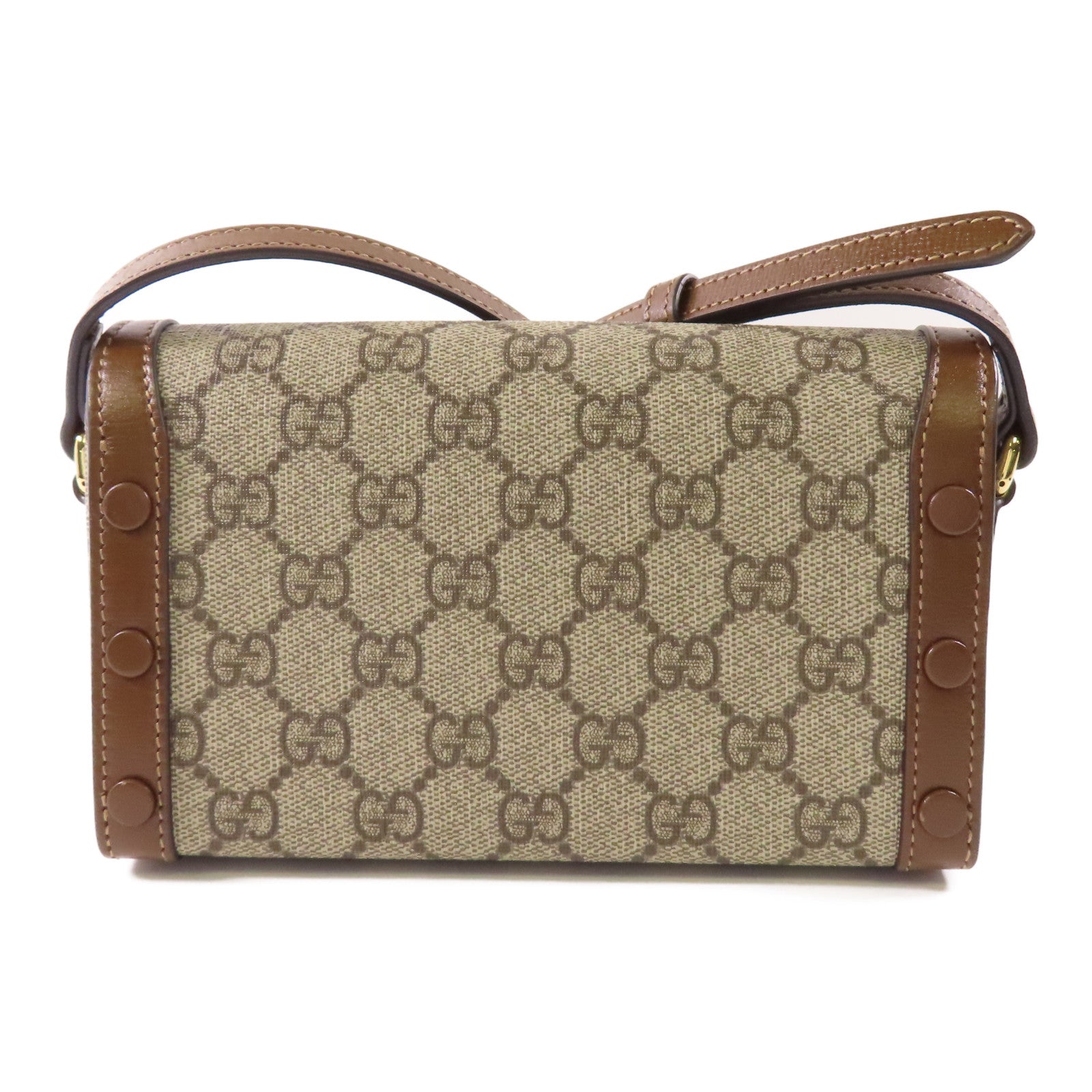 GUCCI 塗層帆布Horsebit 1955 Mini Bag金扣肩背袋