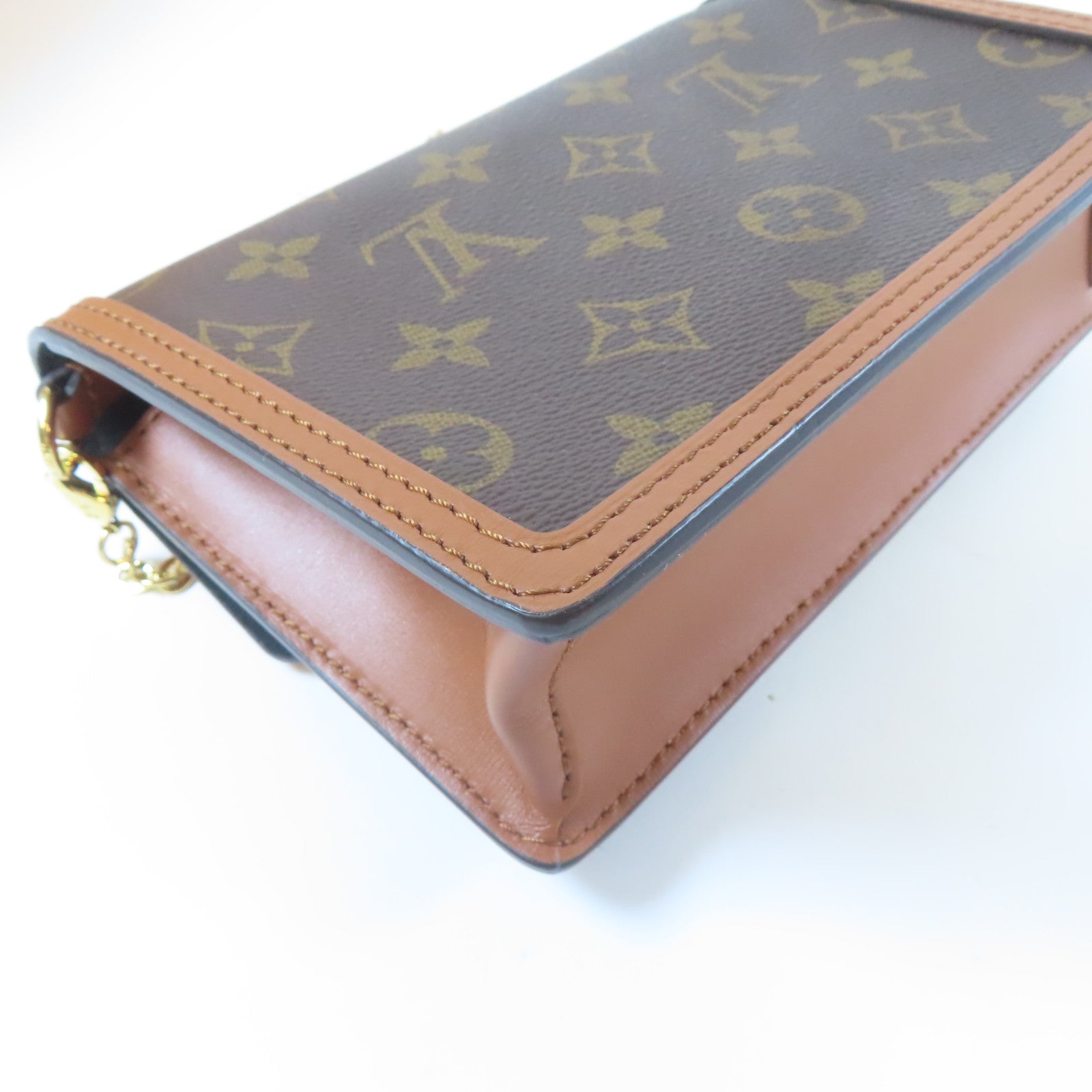 LOUIS VUITTON 【激減優惠】Monogram Dauphine Chain Wallet金扣鏈帶肩背袋啡色