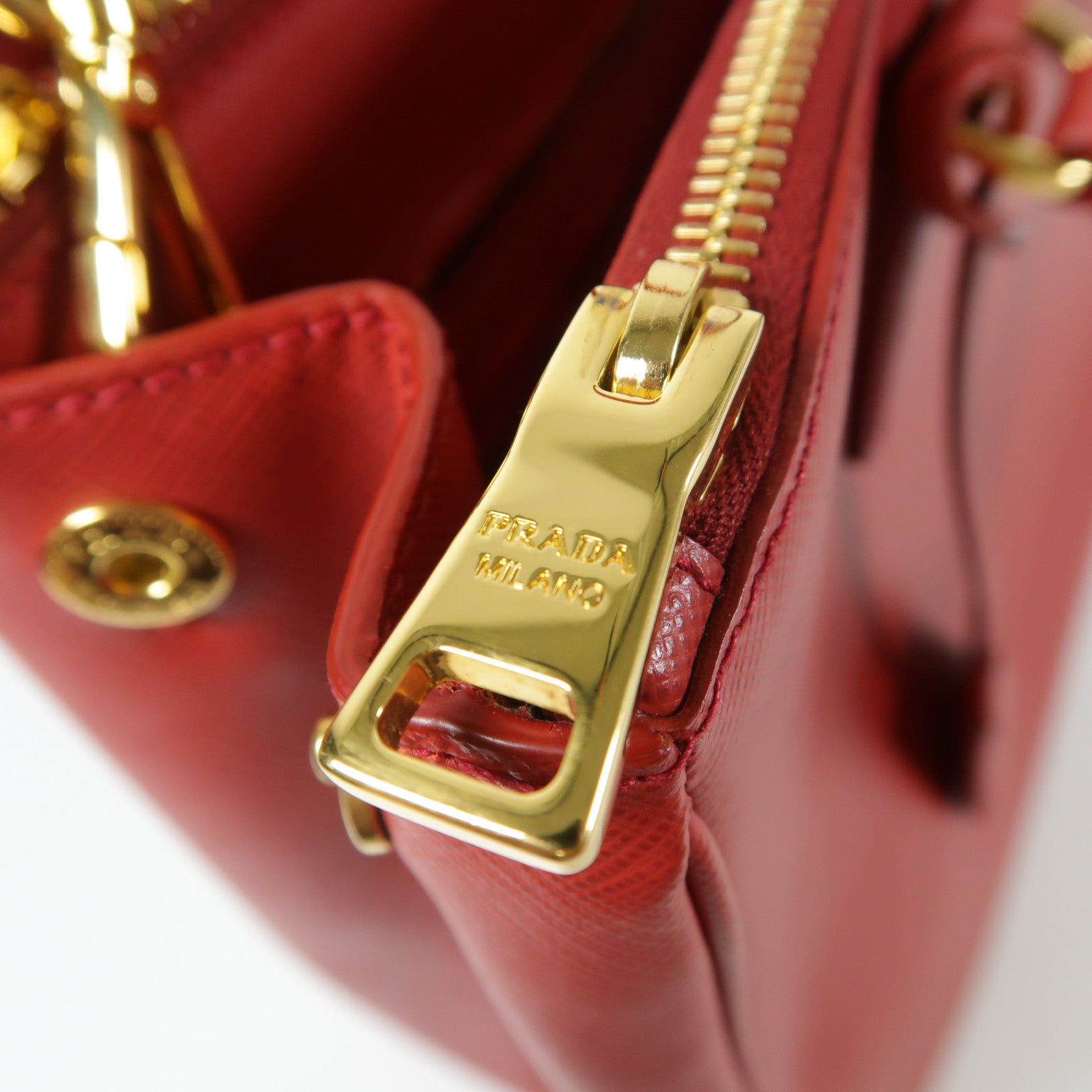 PRADA 牛皮皮革Galleria金扣手挽肩背兩用袋
