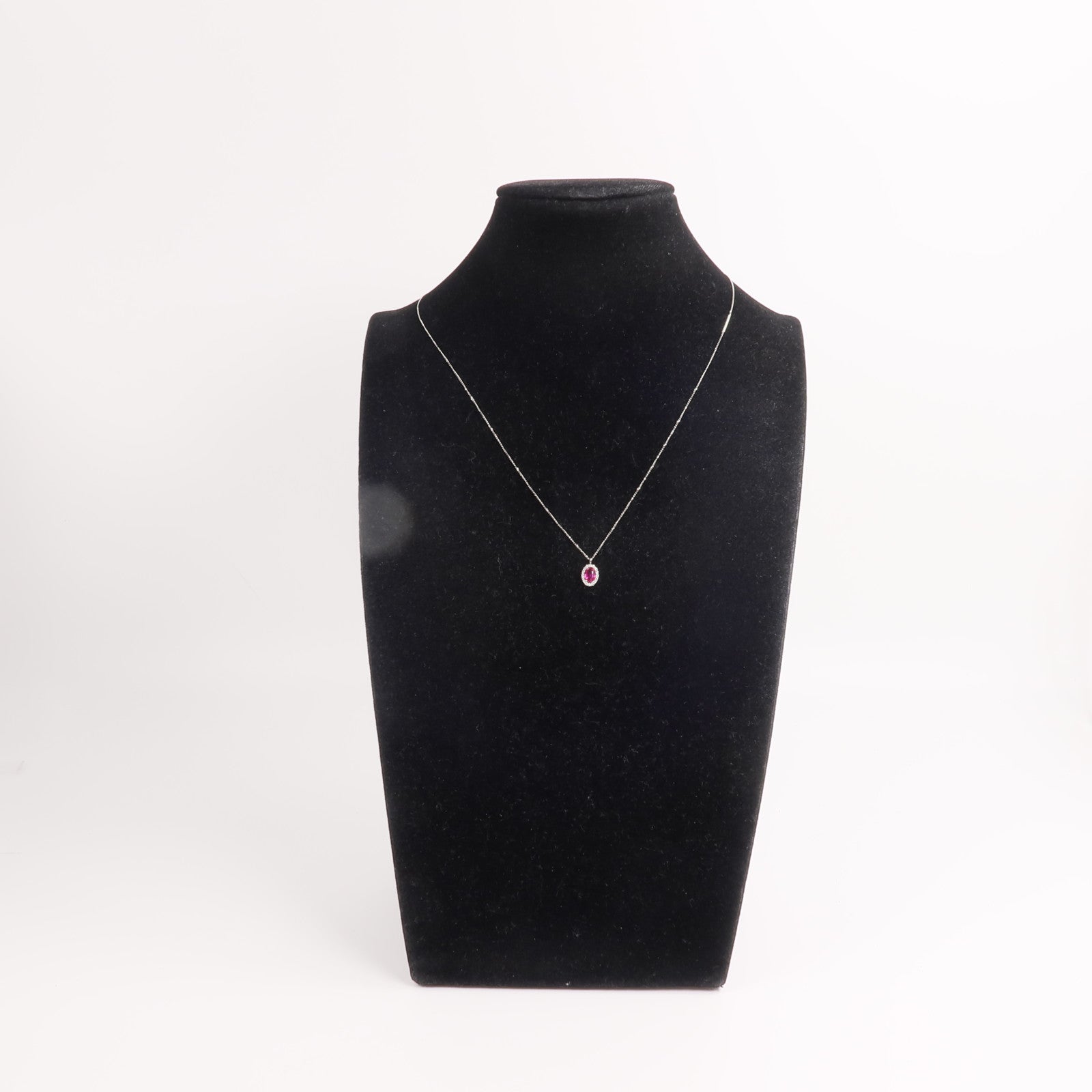 JEWELRY PT900鉑金Ruby Diamond Necklace紅寶石/鑽石項鍊