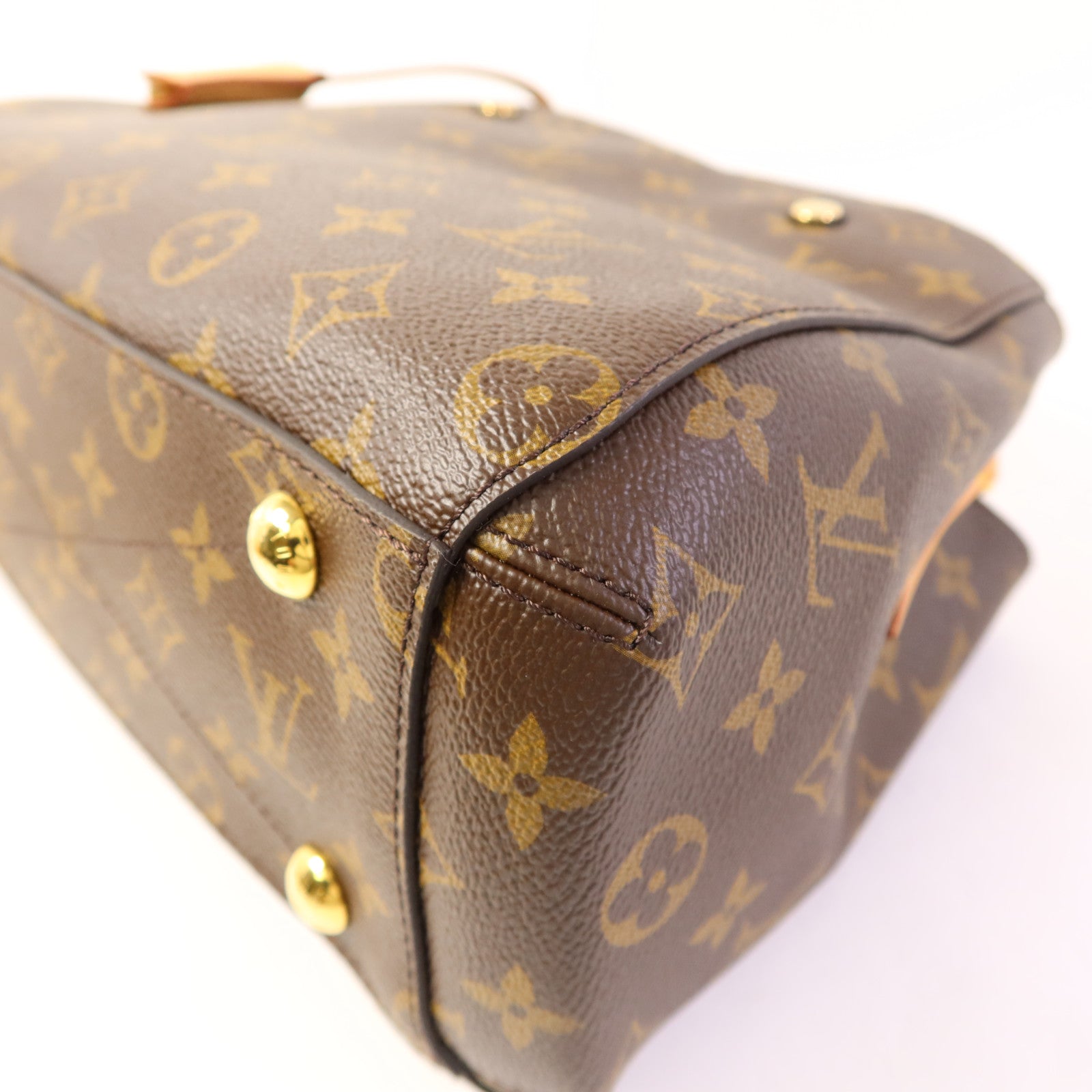 LOUIS VUITTON Monogram Montaigne BB金扣手挽肩背兩用袋棕色