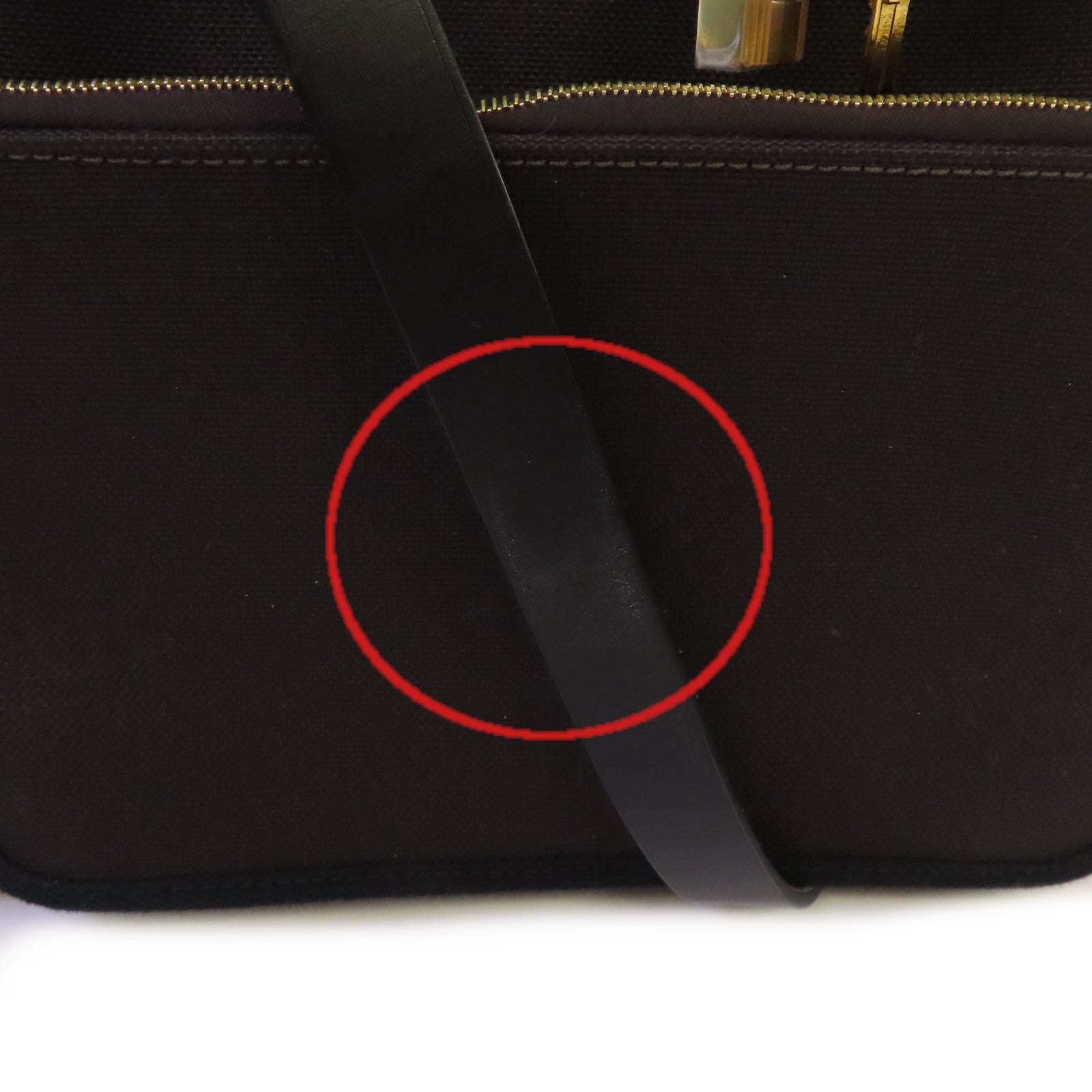 HERMES Toile Militaire帆布Herbag PM 2Way Shoulder Bag金扣手挽肩背兩用袋Ebene烏木色