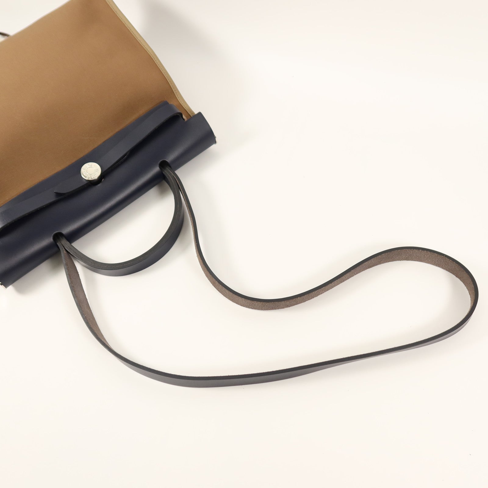 HERMES 帆布Herbag PM手挽肩背兩用袋Etoupe