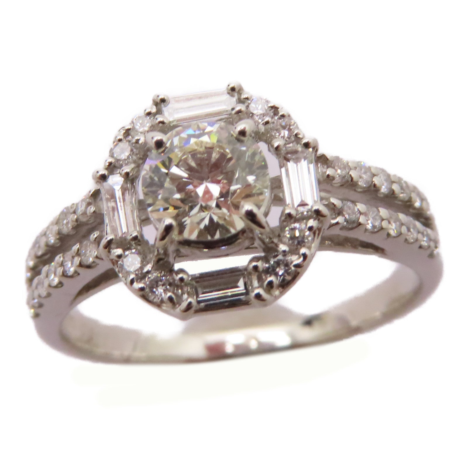 JEWELRY PT900鉑金Diamond Ring 0.511ct/0.38ct鑽石戒指US#7.75