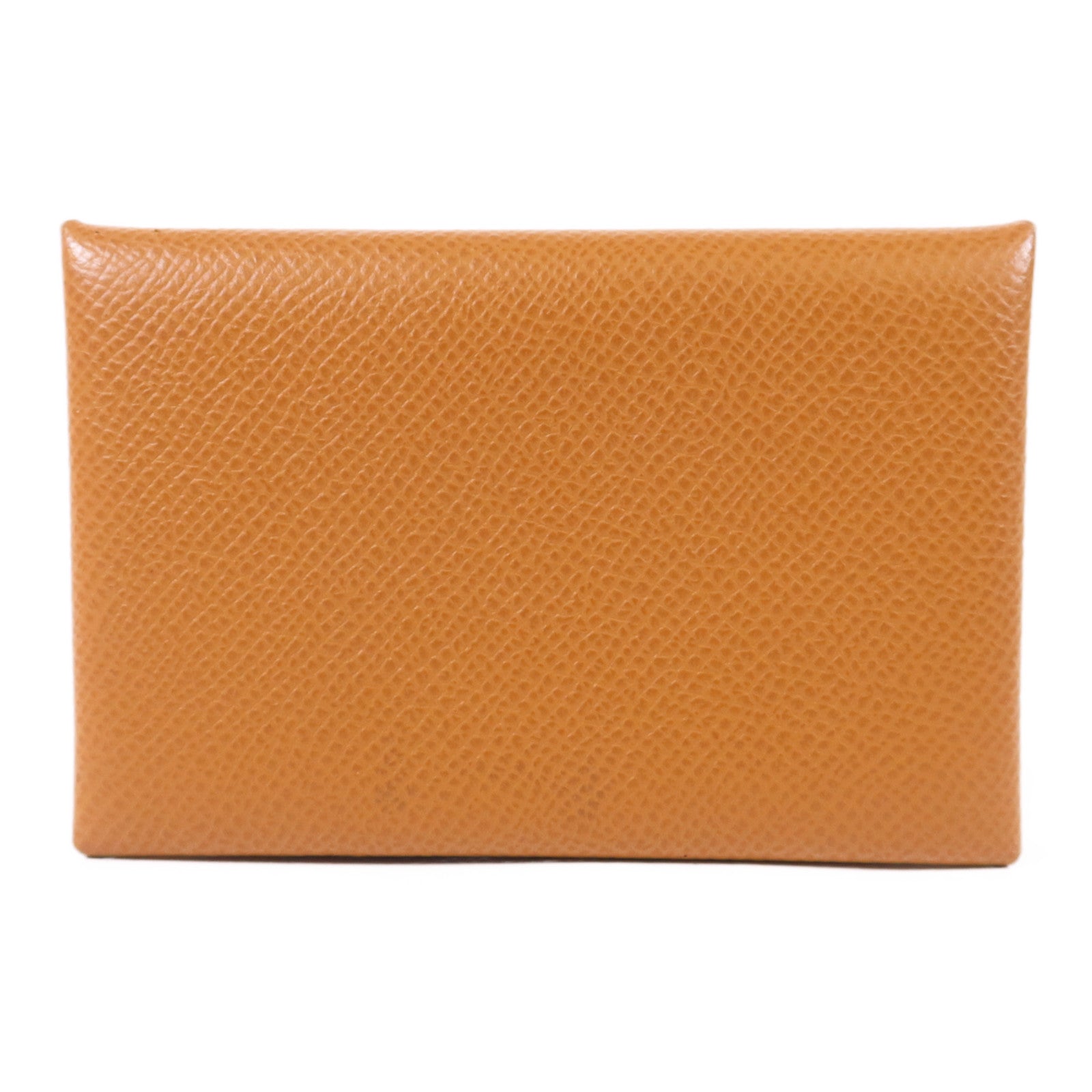 HERMES Epsom皮革Calvi Card Case銀扣卡片套Gold