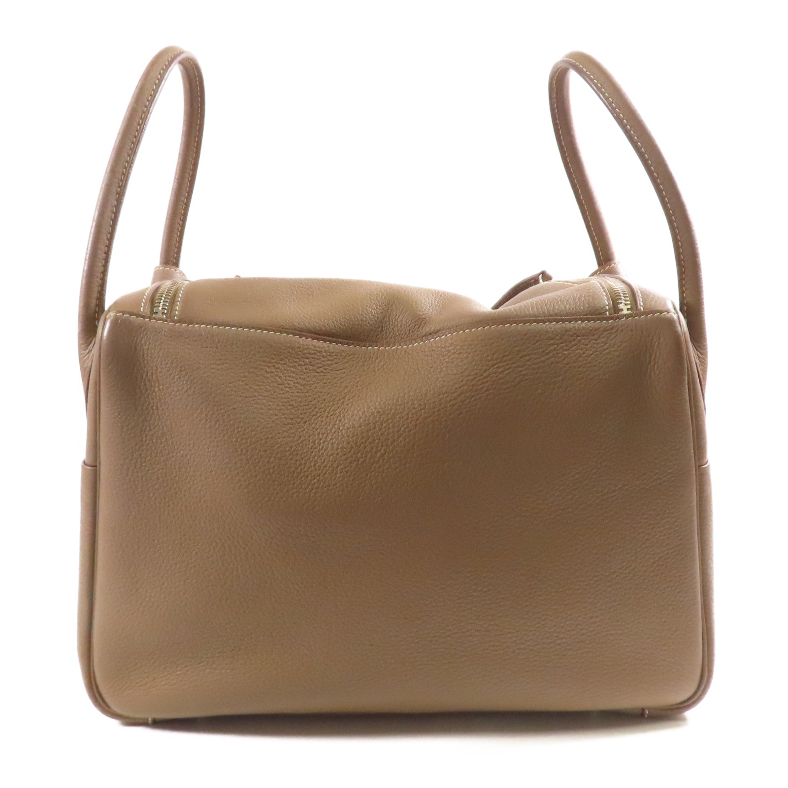 HERMES Togo皮革Lindy 34銀扣手挽肩背兩用袋18 Etoupe