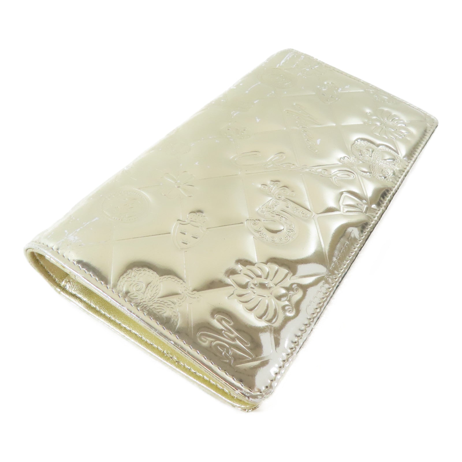 CHANEL 【激減優惠】牛皮皮革Long Wallet金扣長錢包金色